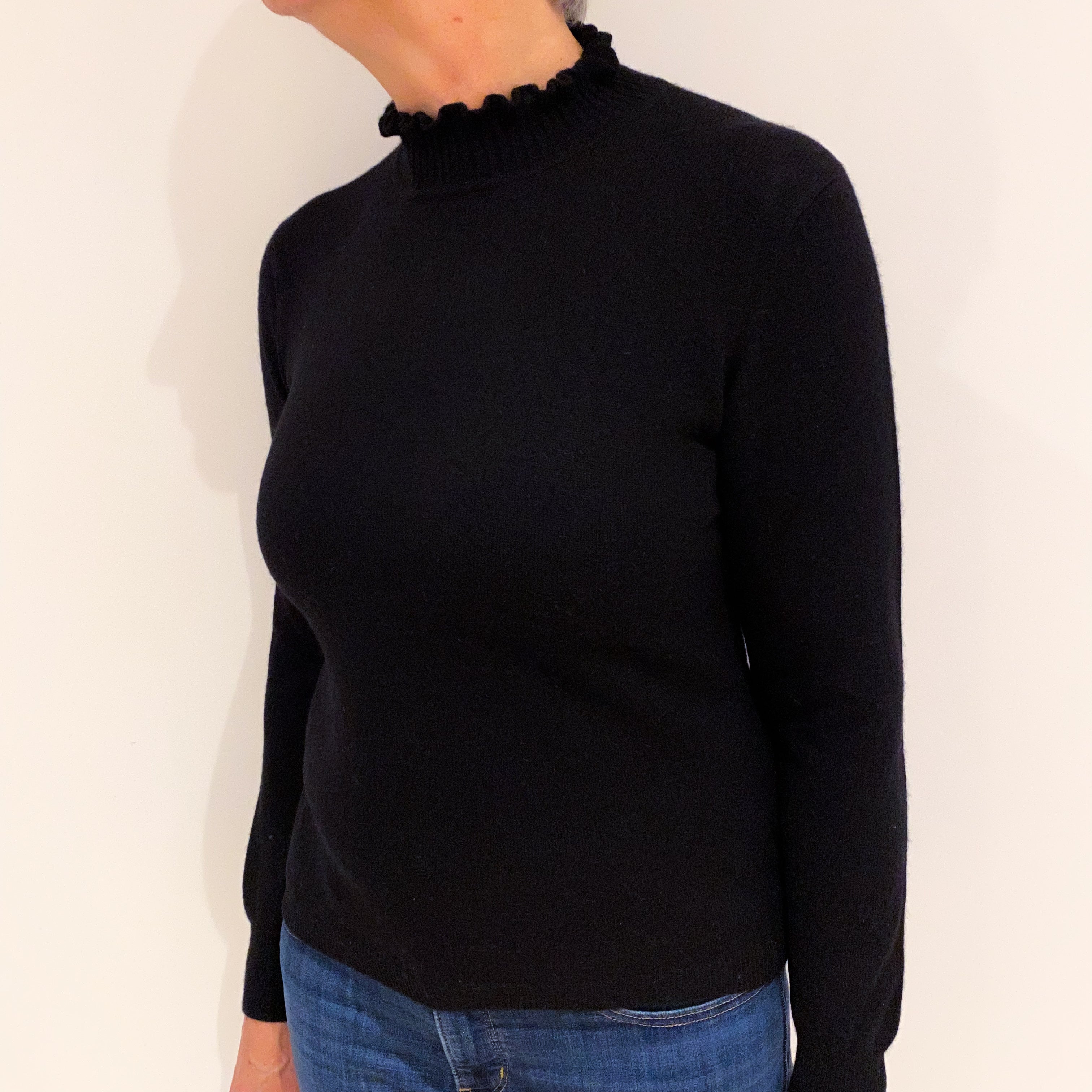 Black Cashmere Turtle Neck Jumper Medium