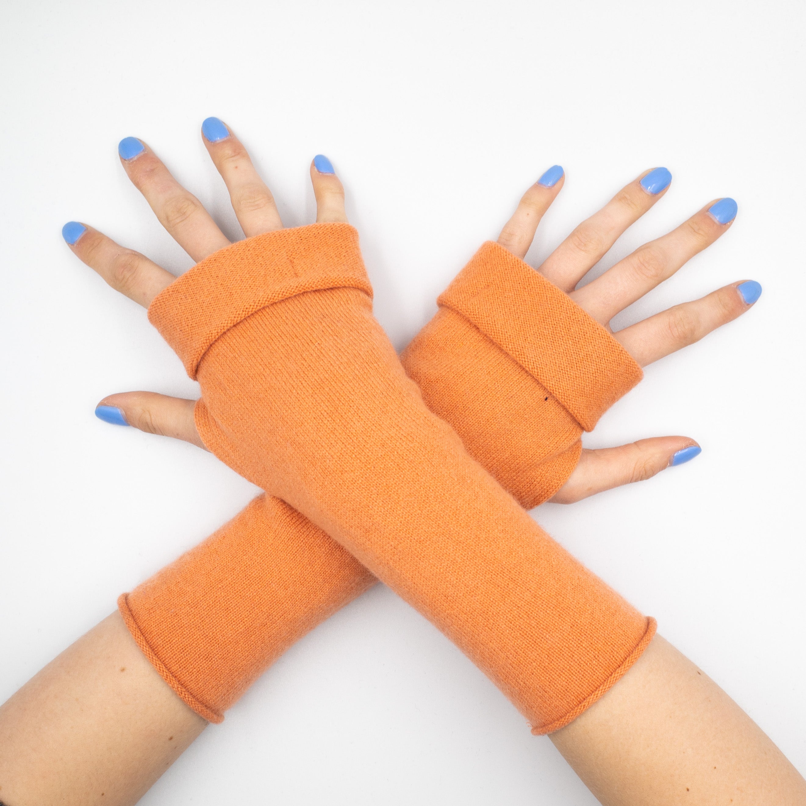 Muted Orange Fingerless Gloves