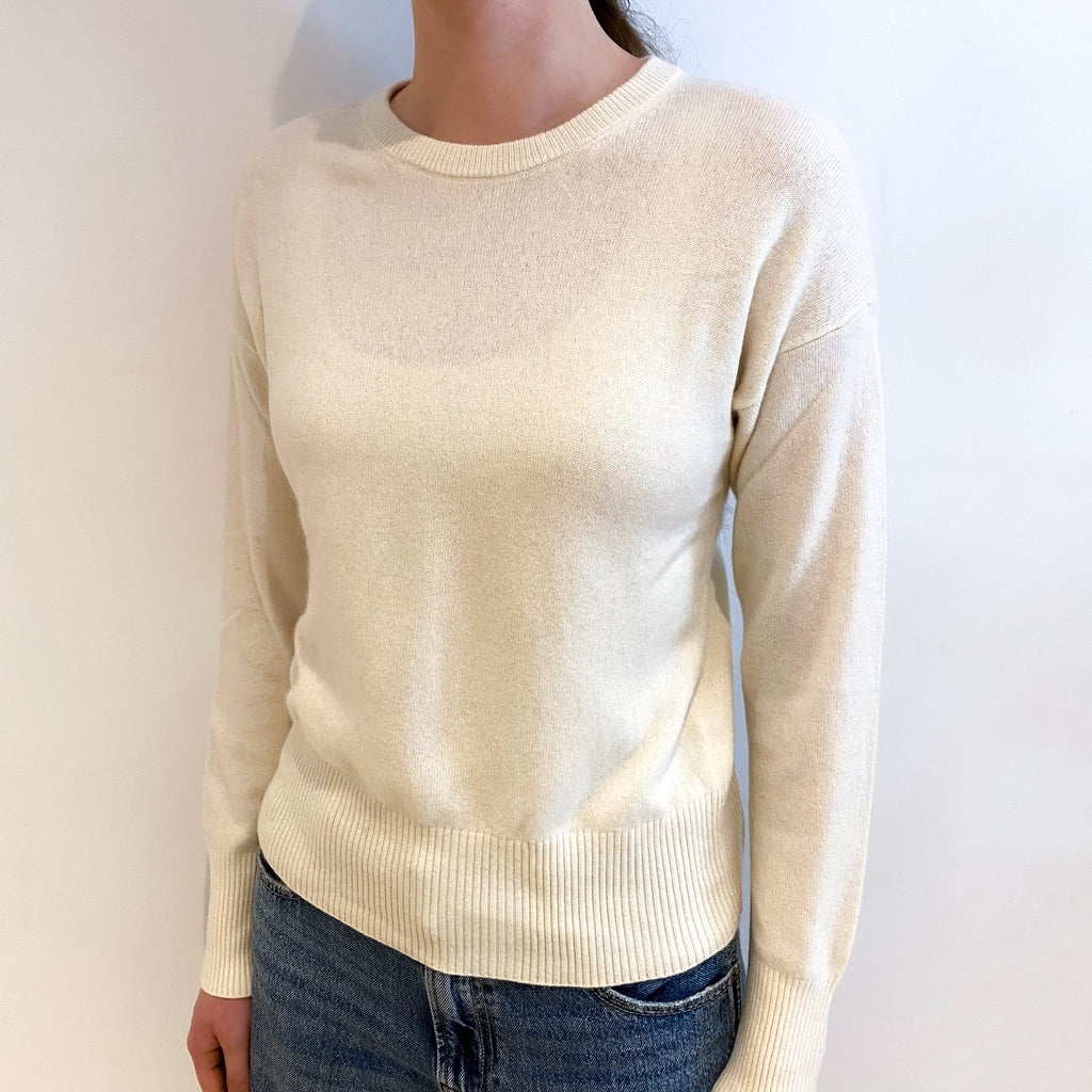 Vanilla Cream Cashmere Crew Neck Jumper Extra Small