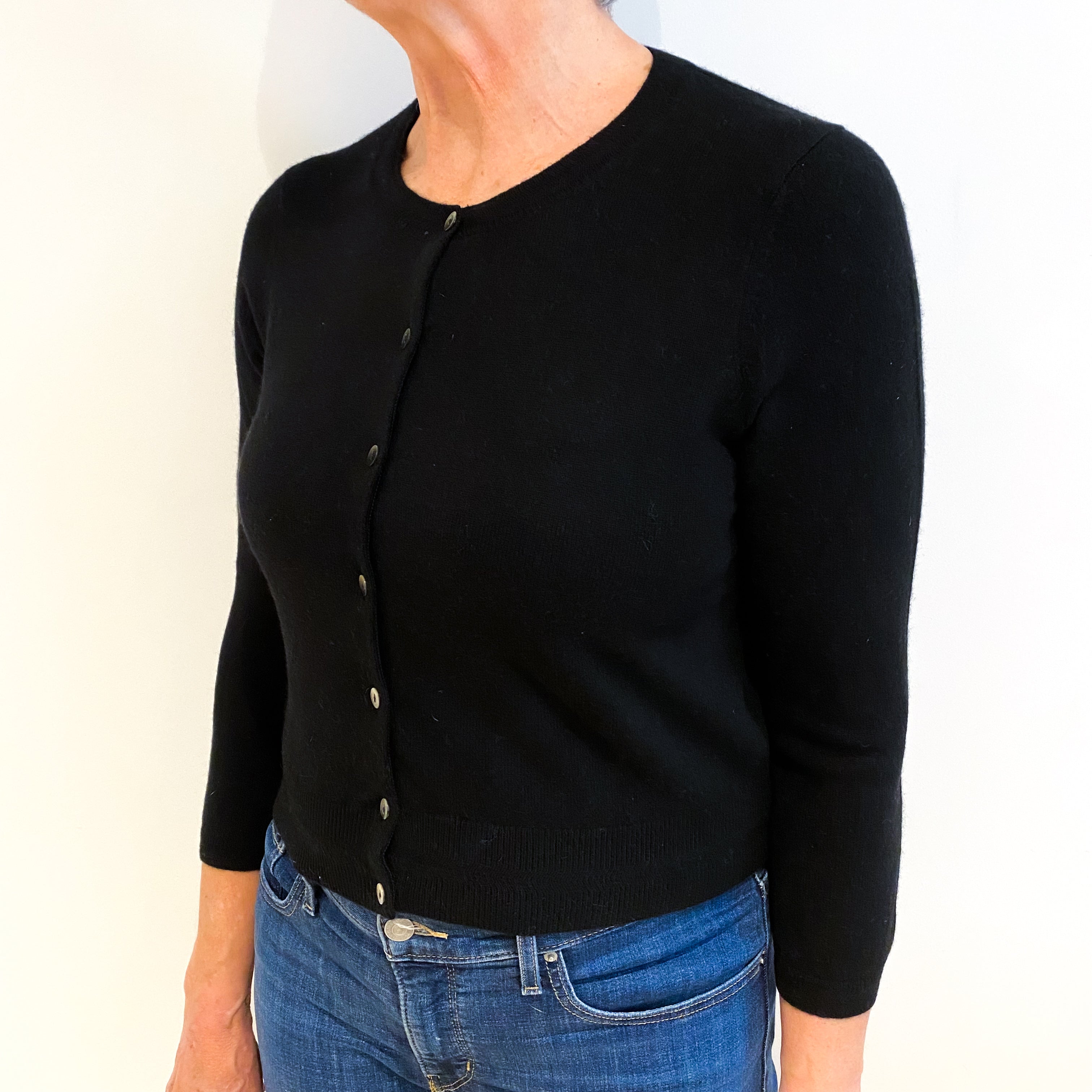 Boden Black Cashmere Cardigan Medium
