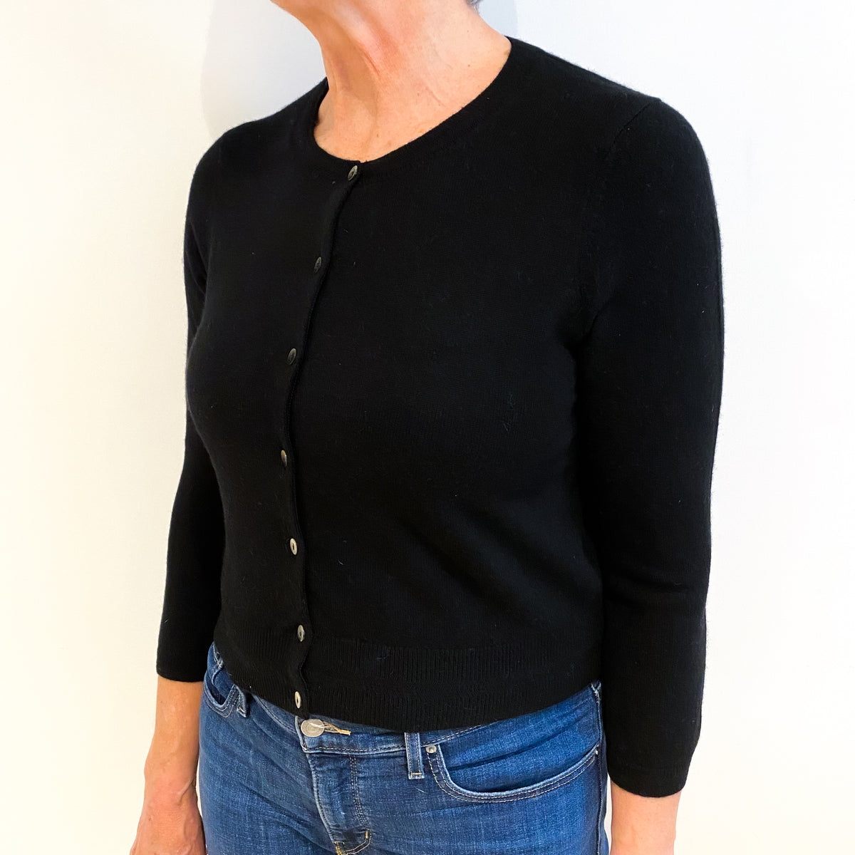 Boden Black Cashmere Cardigan Medium