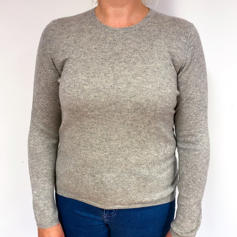 Smoke Grey Cashmere Crew Neck Jumper Large