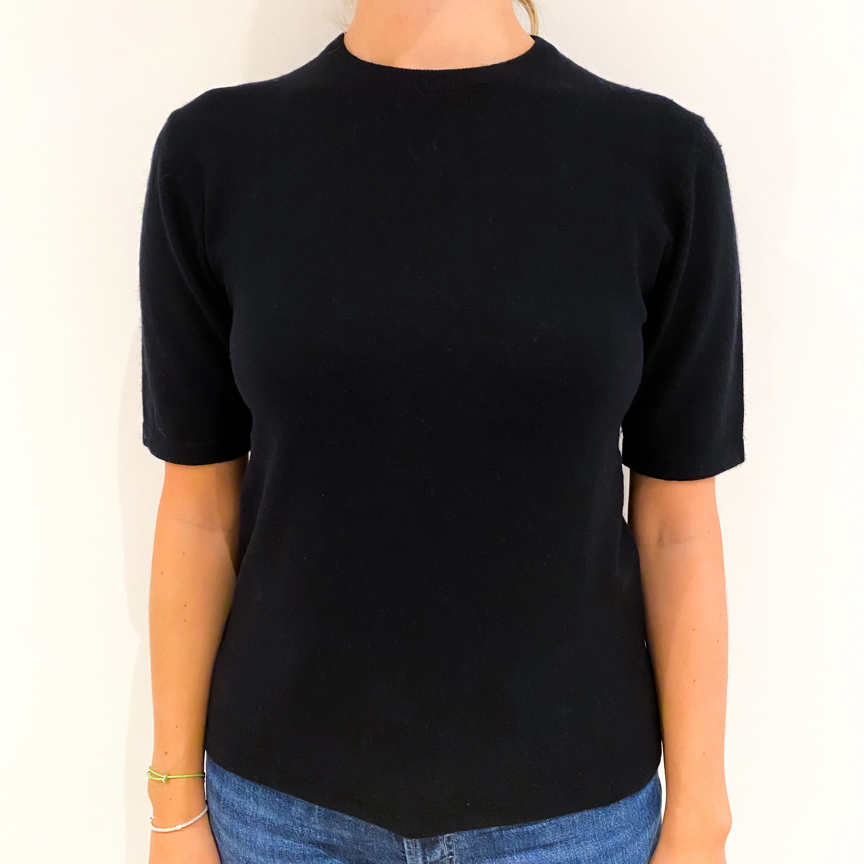 Black Cashmere Crew Neck Jumper Small