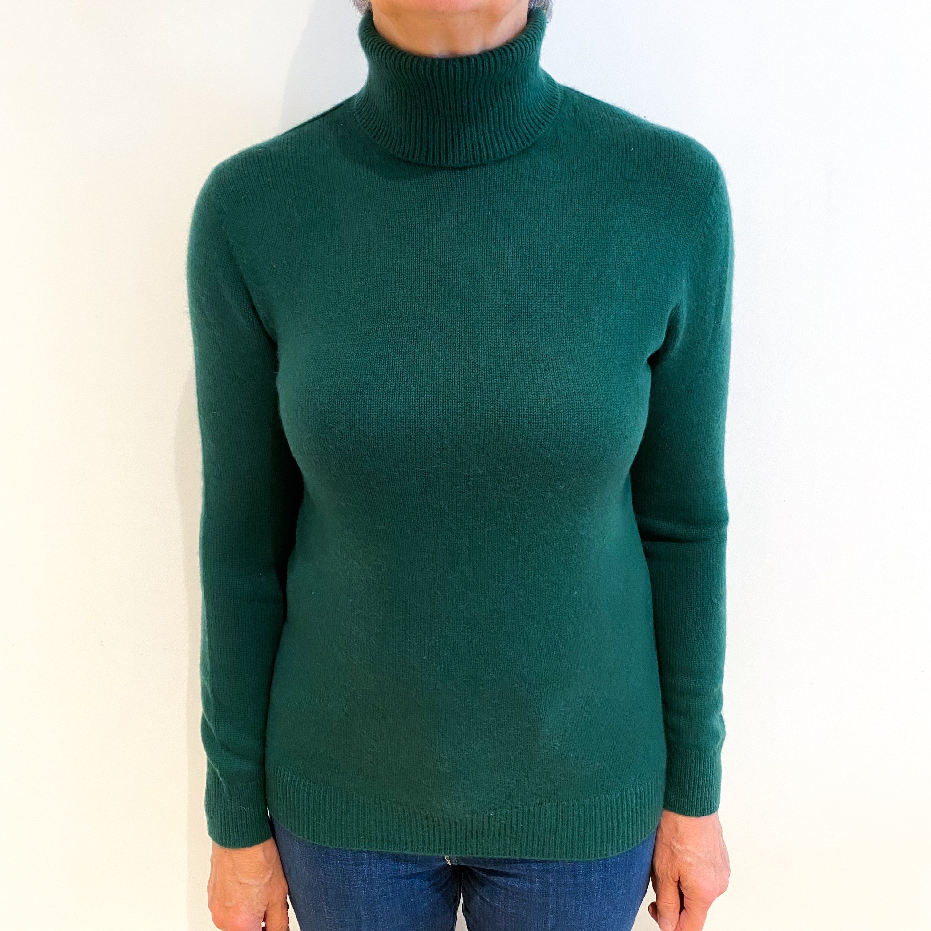 COS Lincoln Green Cashmere Polo Neck Jumper Medium