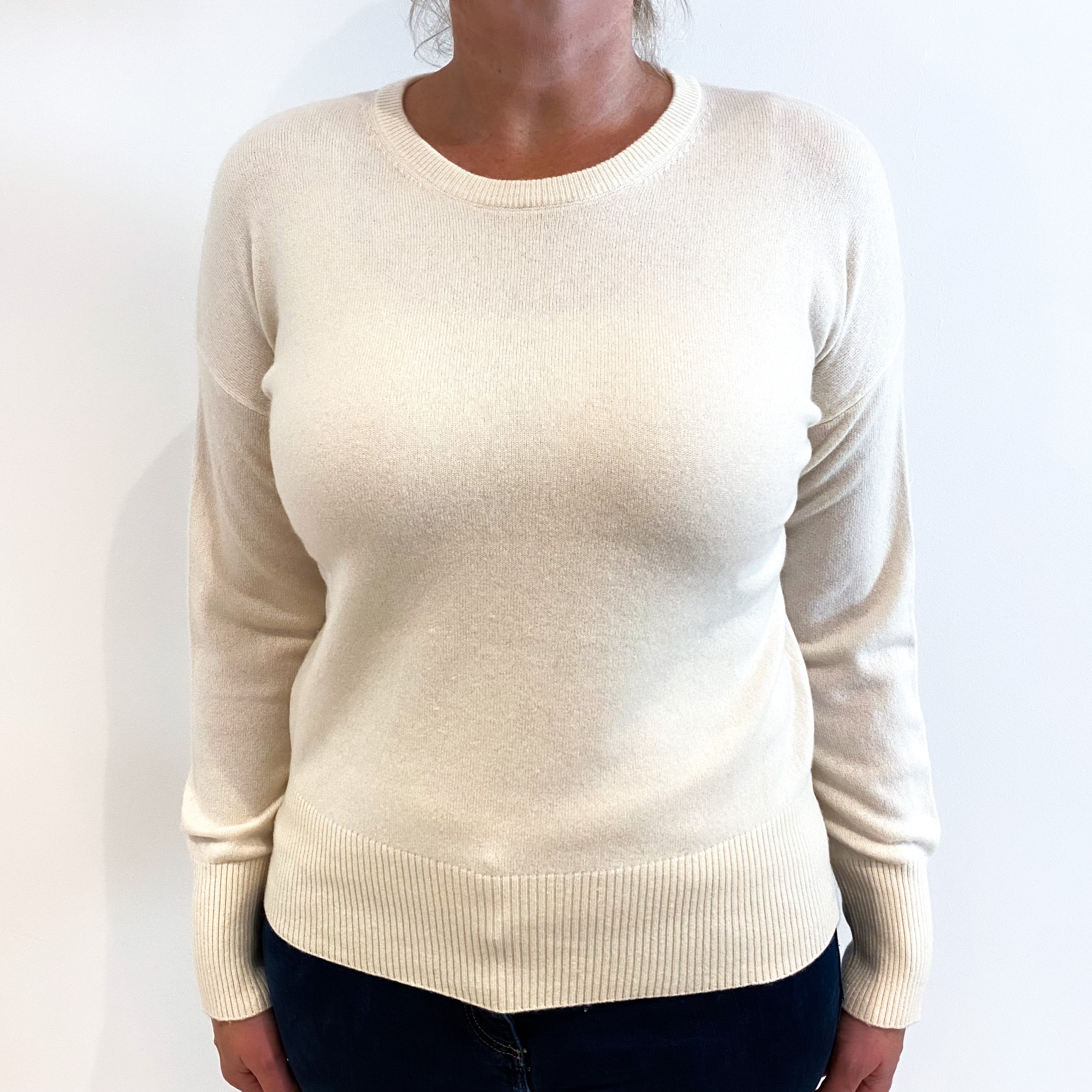 Cream Cashmere Crew Neck Jumper Large