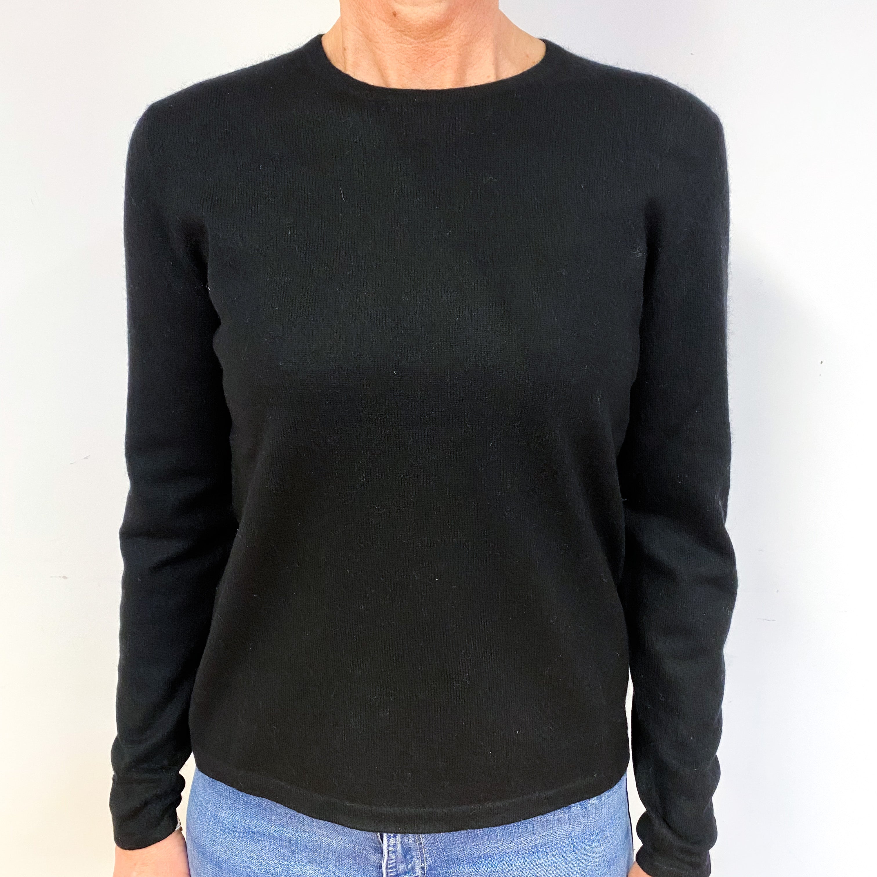 Black Cashmere Crew Neck Jumper Medium