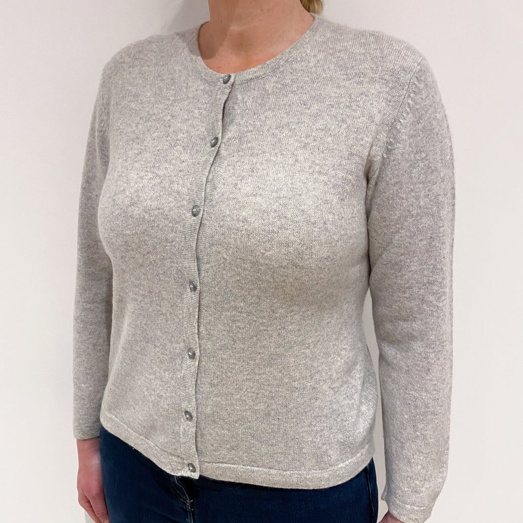 Mist Grey Cashmere Cardigan Large