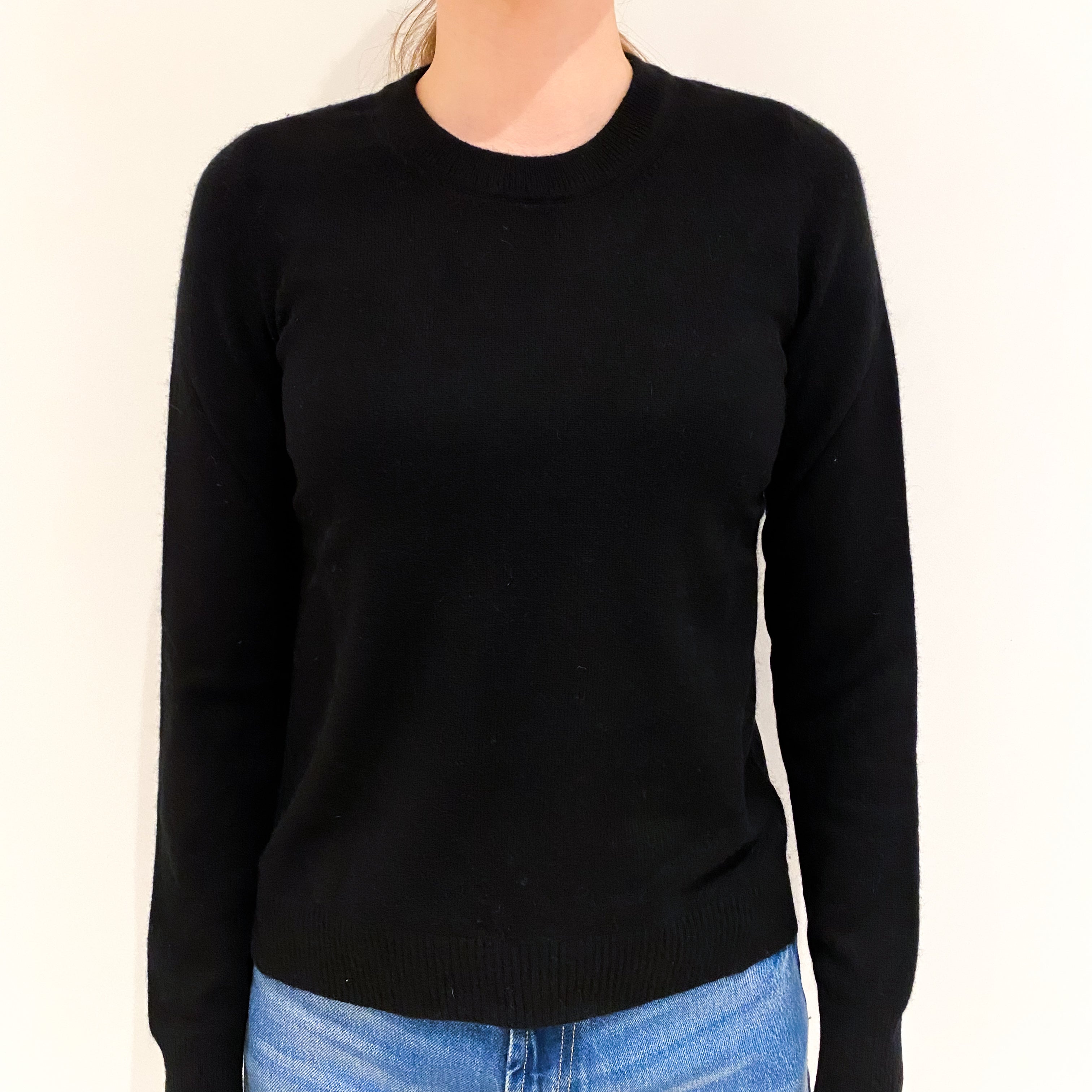 Black Cashmere Crew Neck Jumper Extra Small