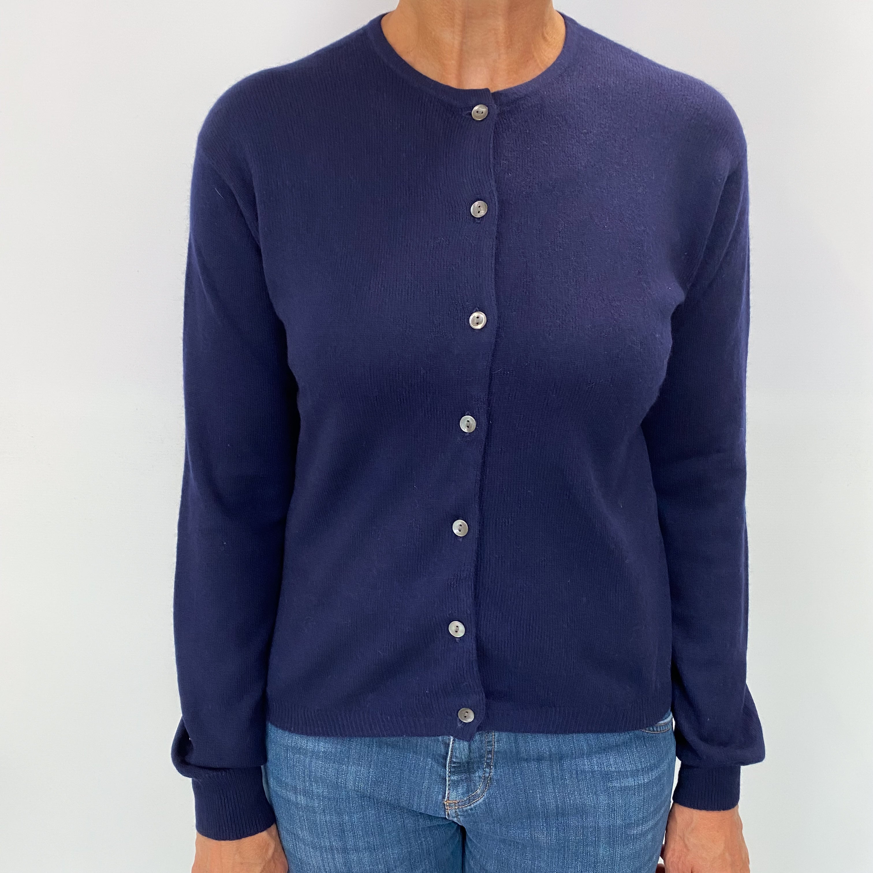 Navy Blue Cashmere Cardigan Medium