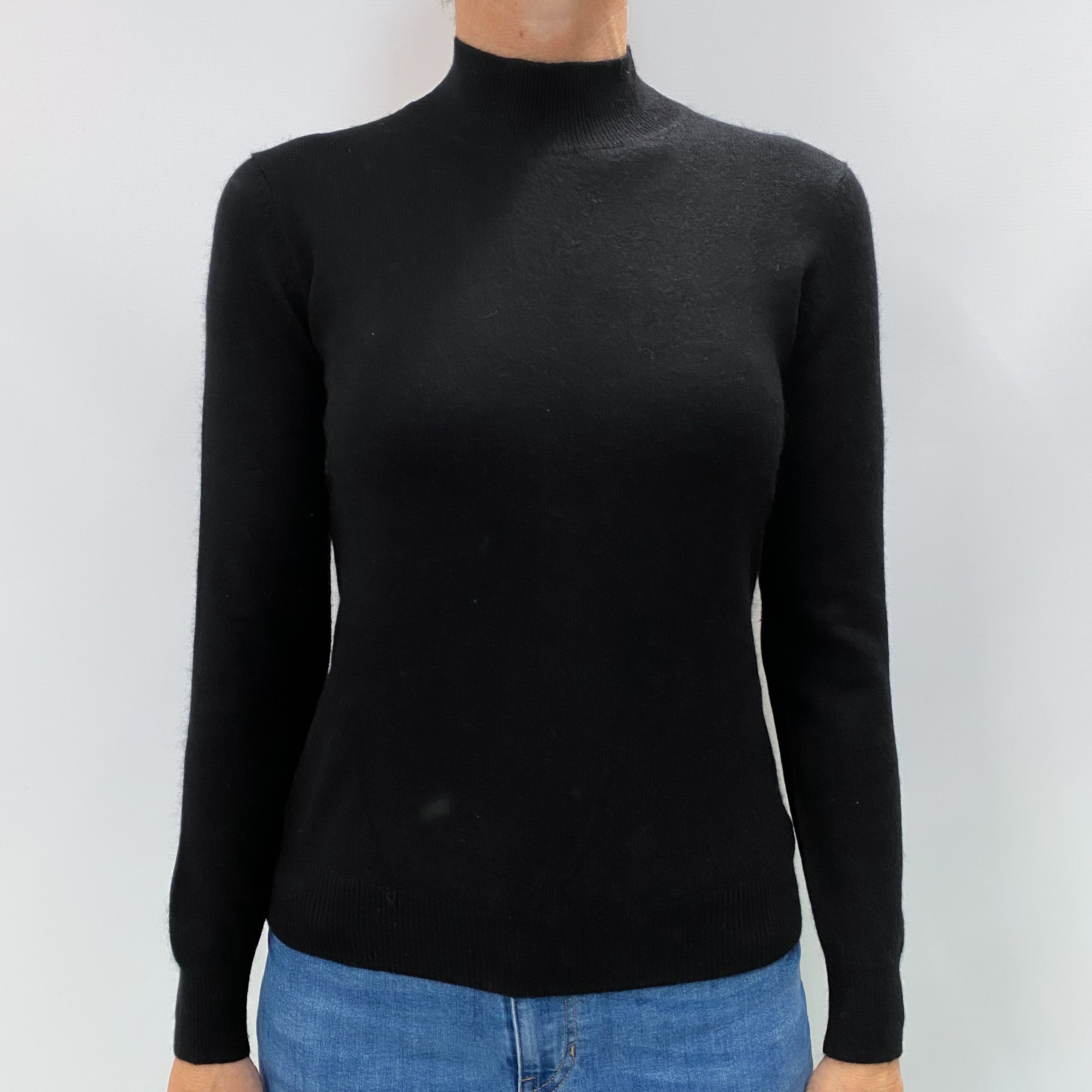 Black Cashmere Turtle Neck Jumper Small