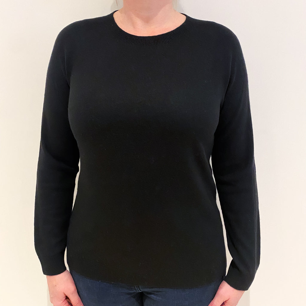 Black Cashmere Crew Neck Jumper Large