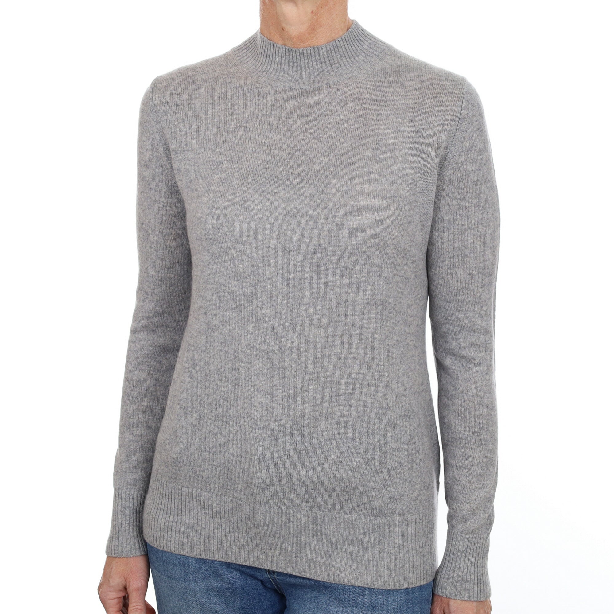 Smoke Grey Cashmere Turtle Neck Jumper Small