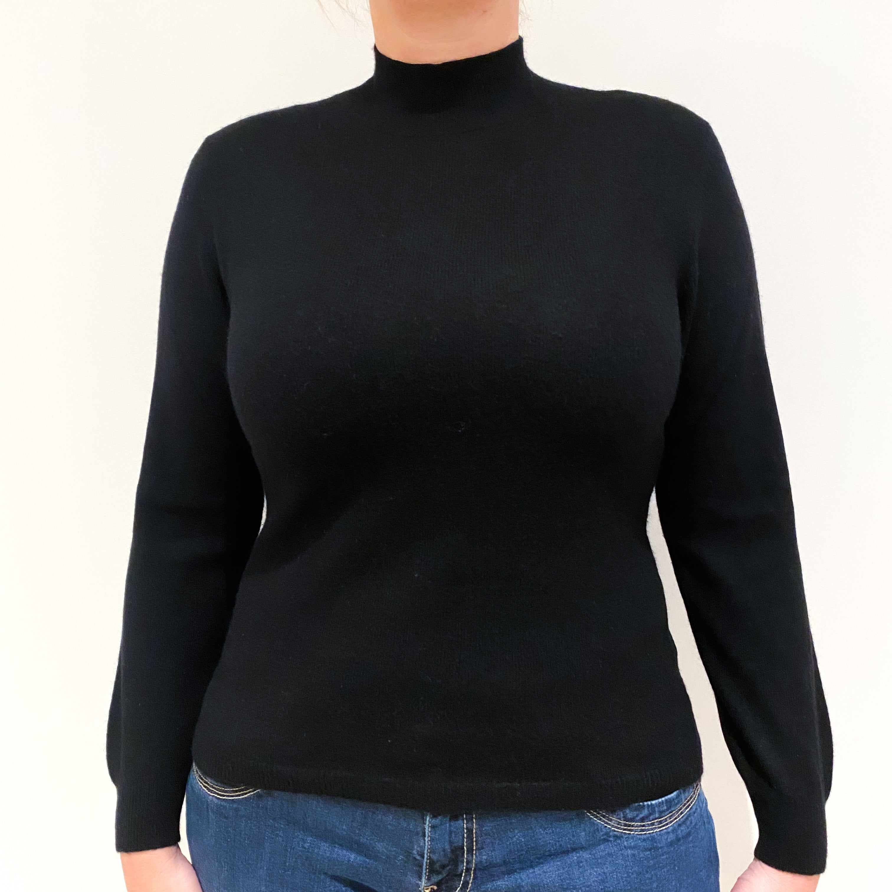 Black Cashmere Turtle Neck Jumper Large