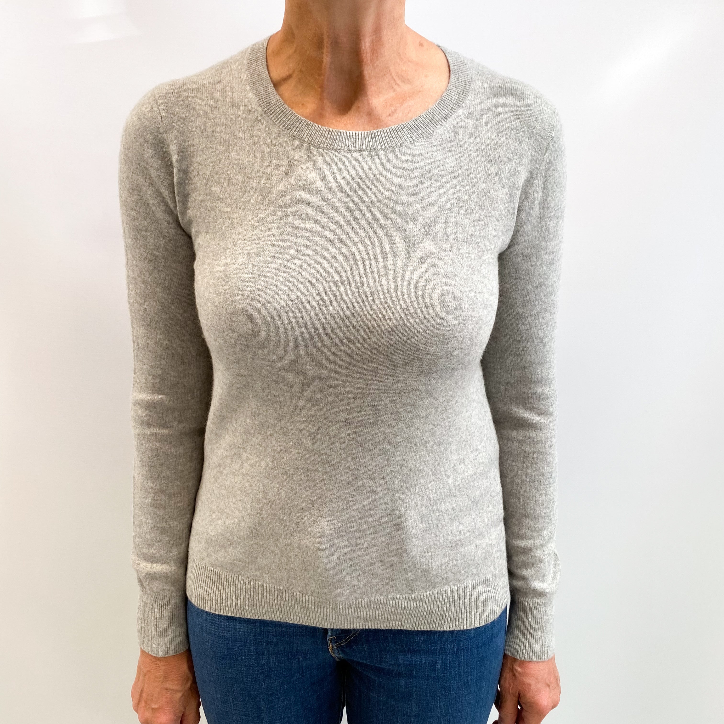 Smoke Grey Cashmere Crew Neck Jumper Medium