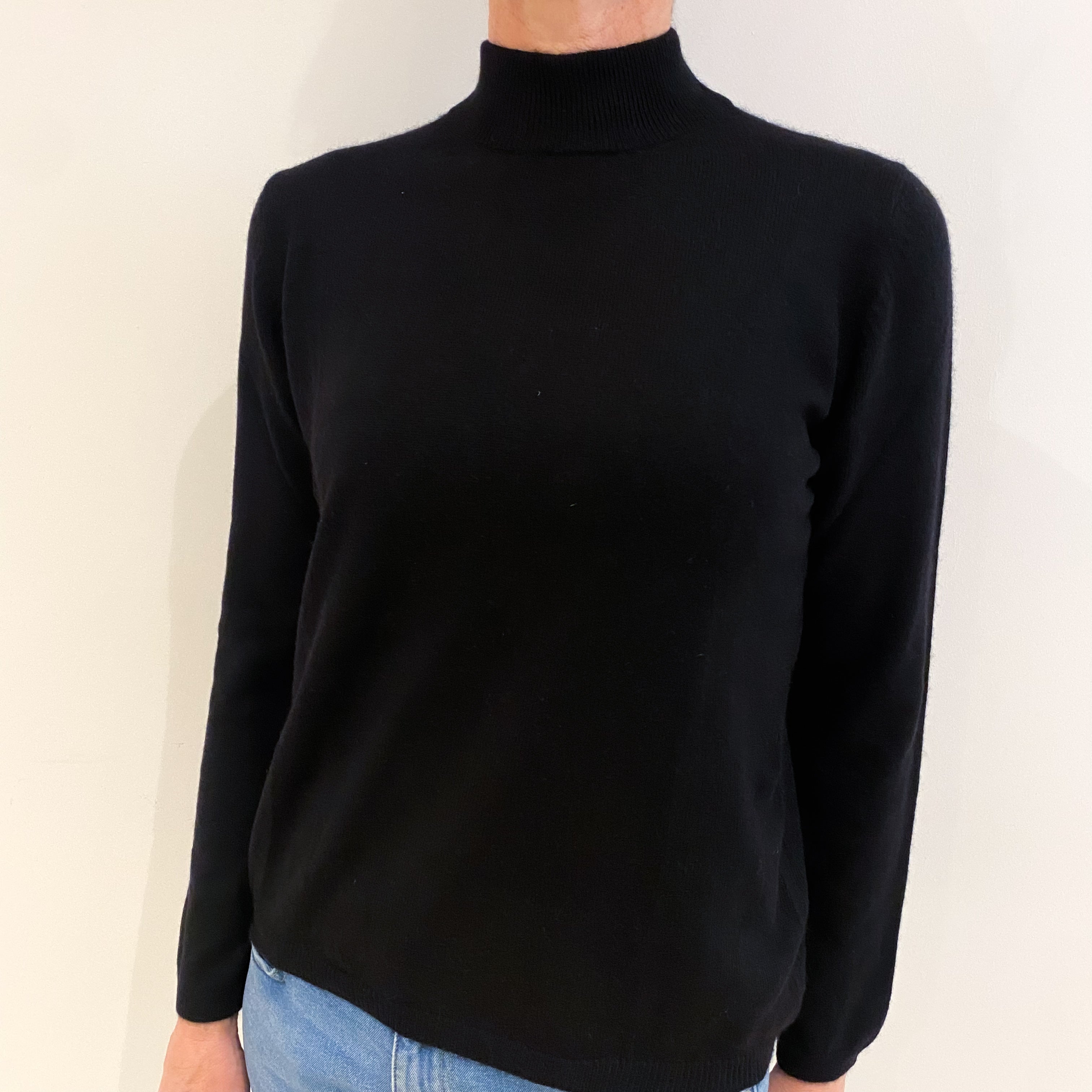 Black Cashmere Turtle Neck Jumper Small