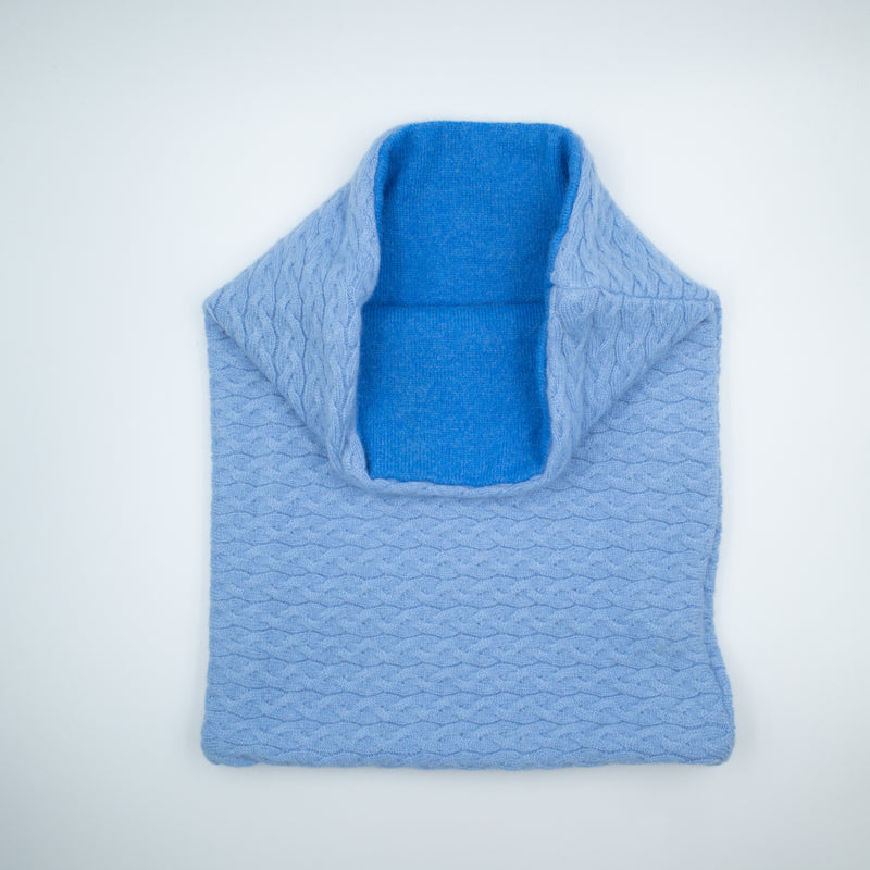 Sky Blue Cable and Tanzanite Luxury Double Layered Snood