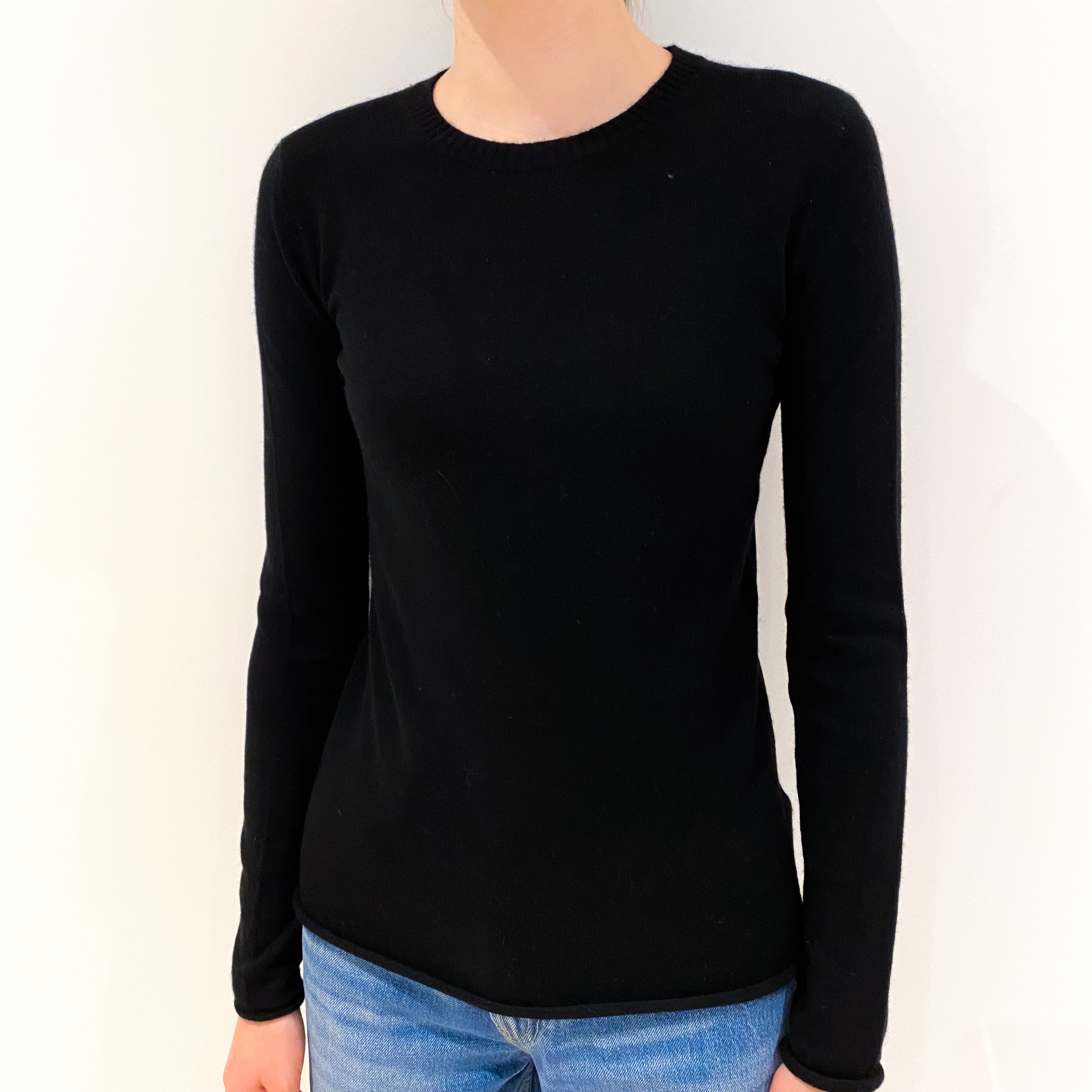 Black Cashmere Crew Neck Jumper Extra Small