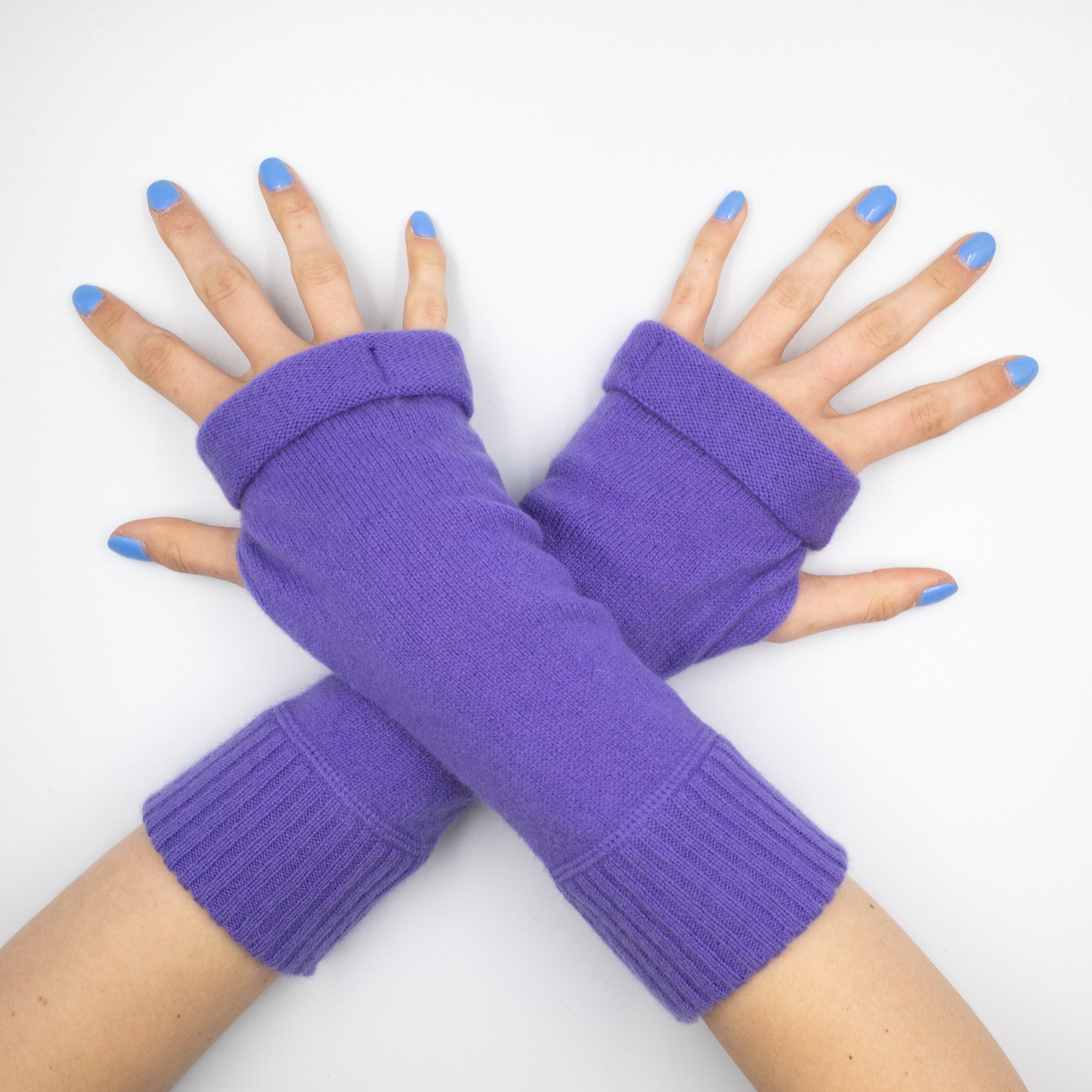 Periwinkle Purple Fingerless Gloves