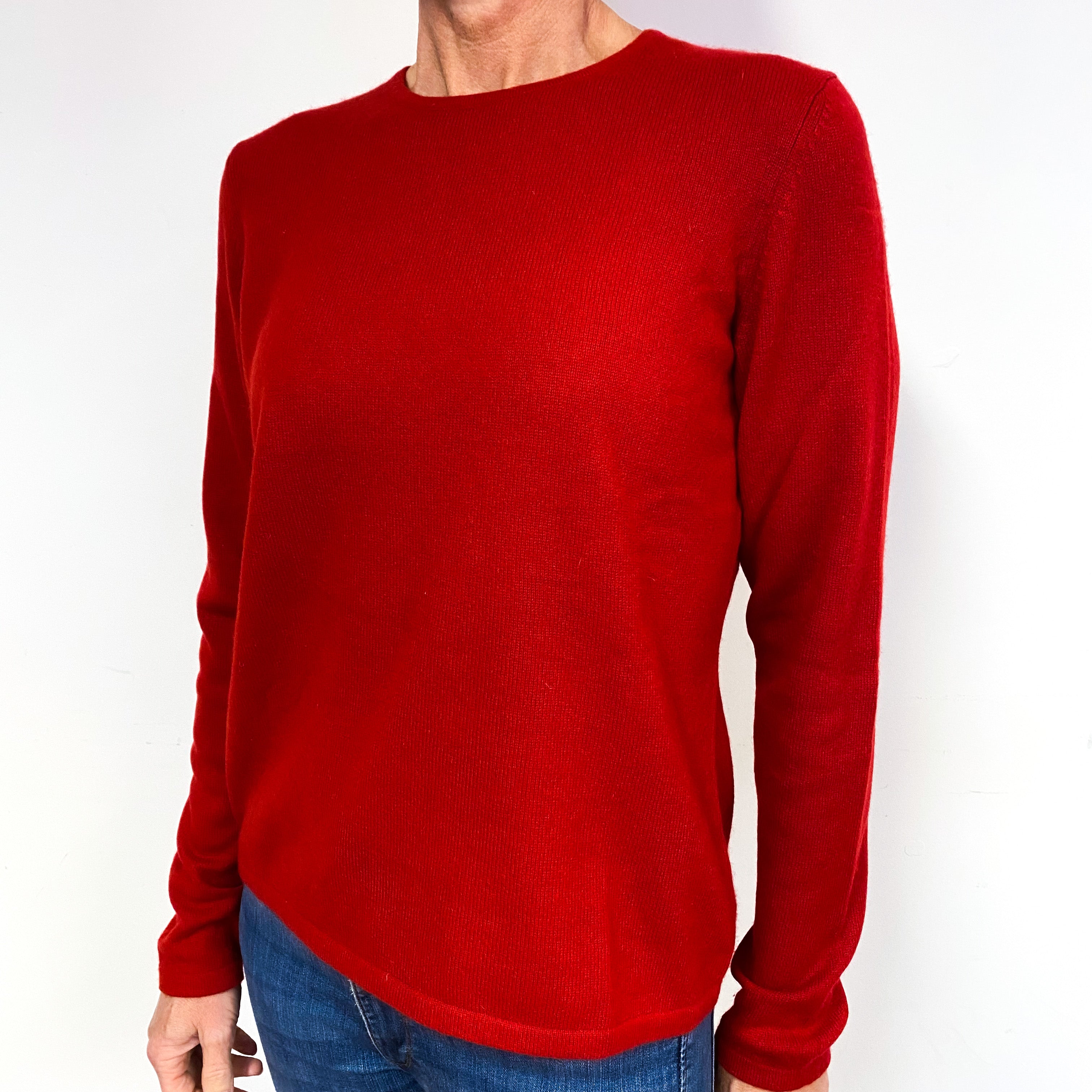 Scarlett Red Cashmere Crew Neck Jumper Medium