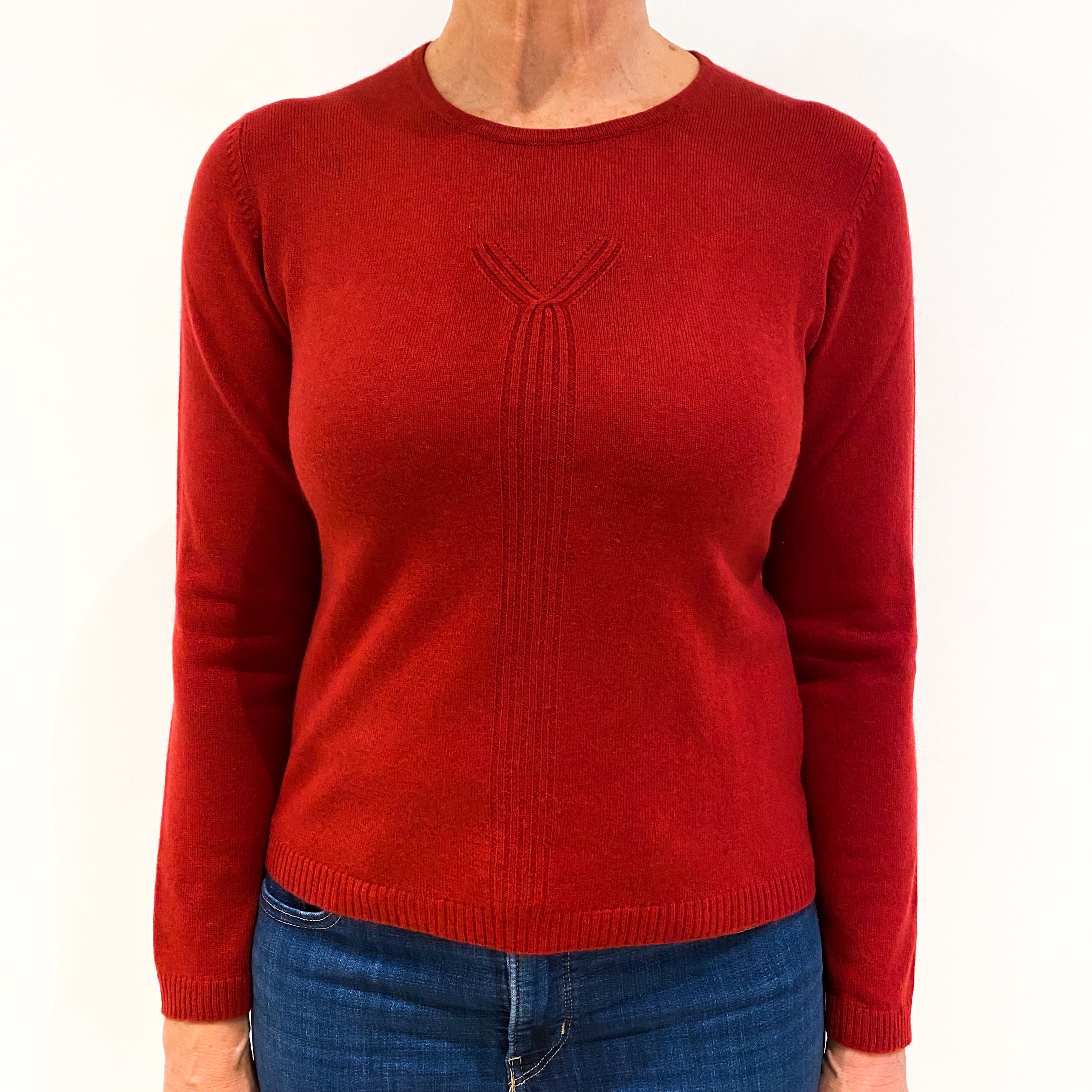 Scarlett Red Cashmere Crew Neck Jumper Medium
