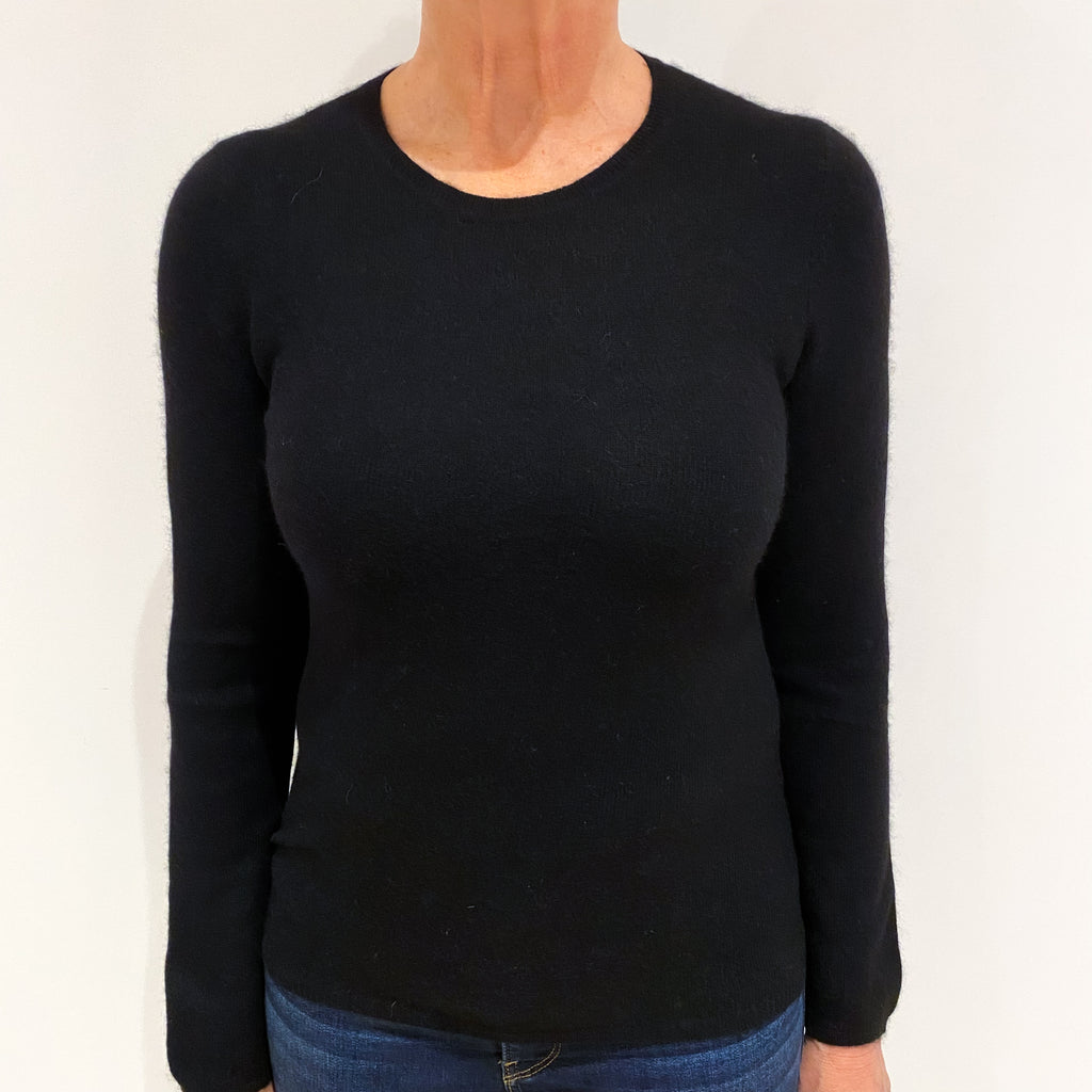 Black Cashmere Crew Neck Jumper Medium
