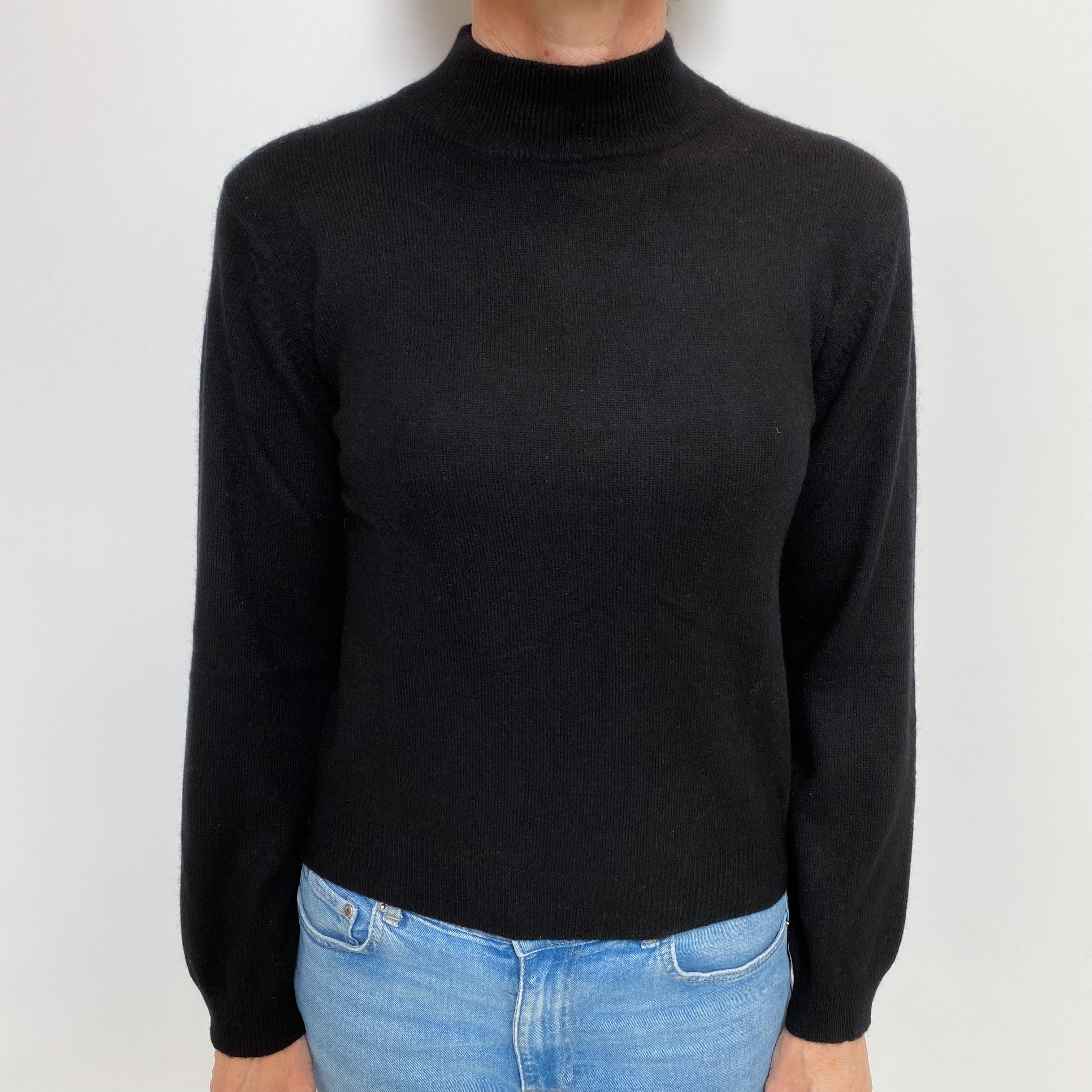 Black Cashmere Turtle Neck Jumper Small