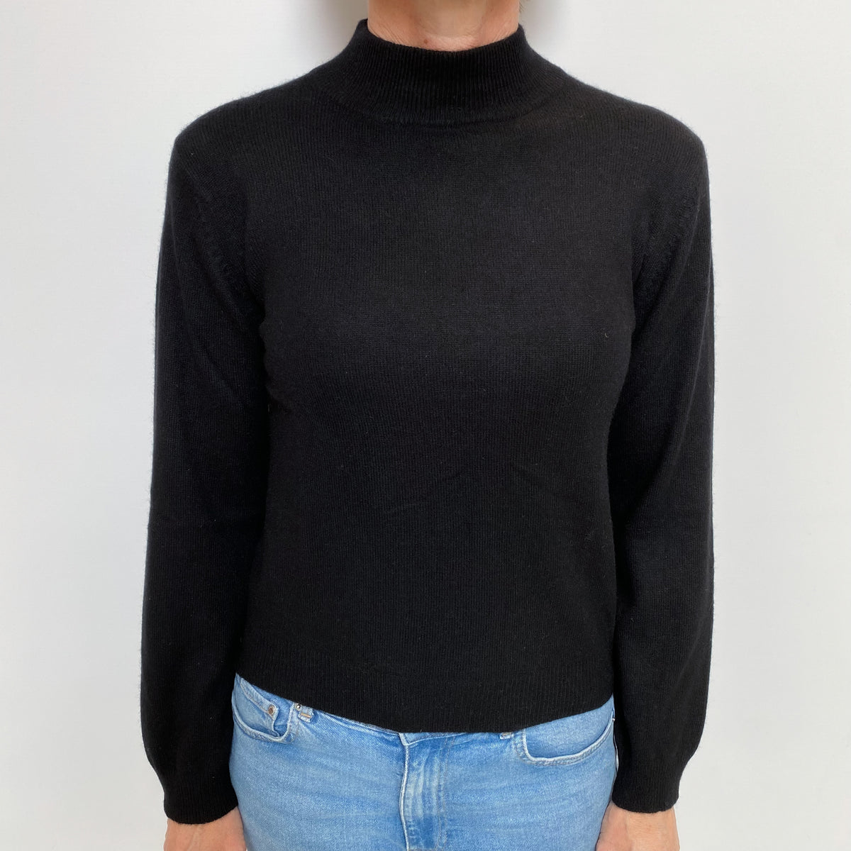 Black Cashmere Turtle Neck Jumper Small