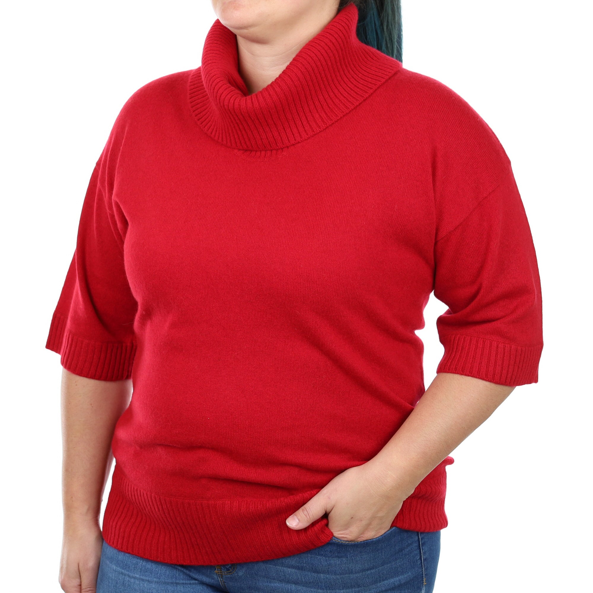 Crimson Red Cashmere Cowl Neck Jumper Large