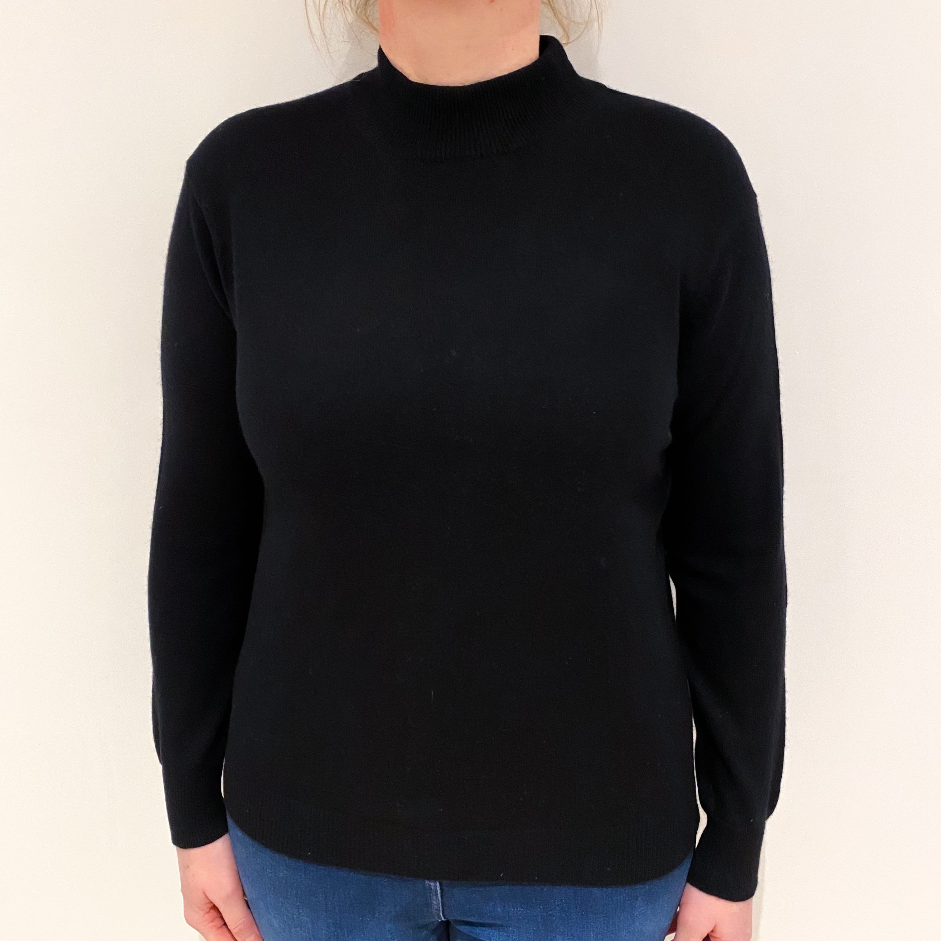Black Cashmere Turtle Neck Jumper Large