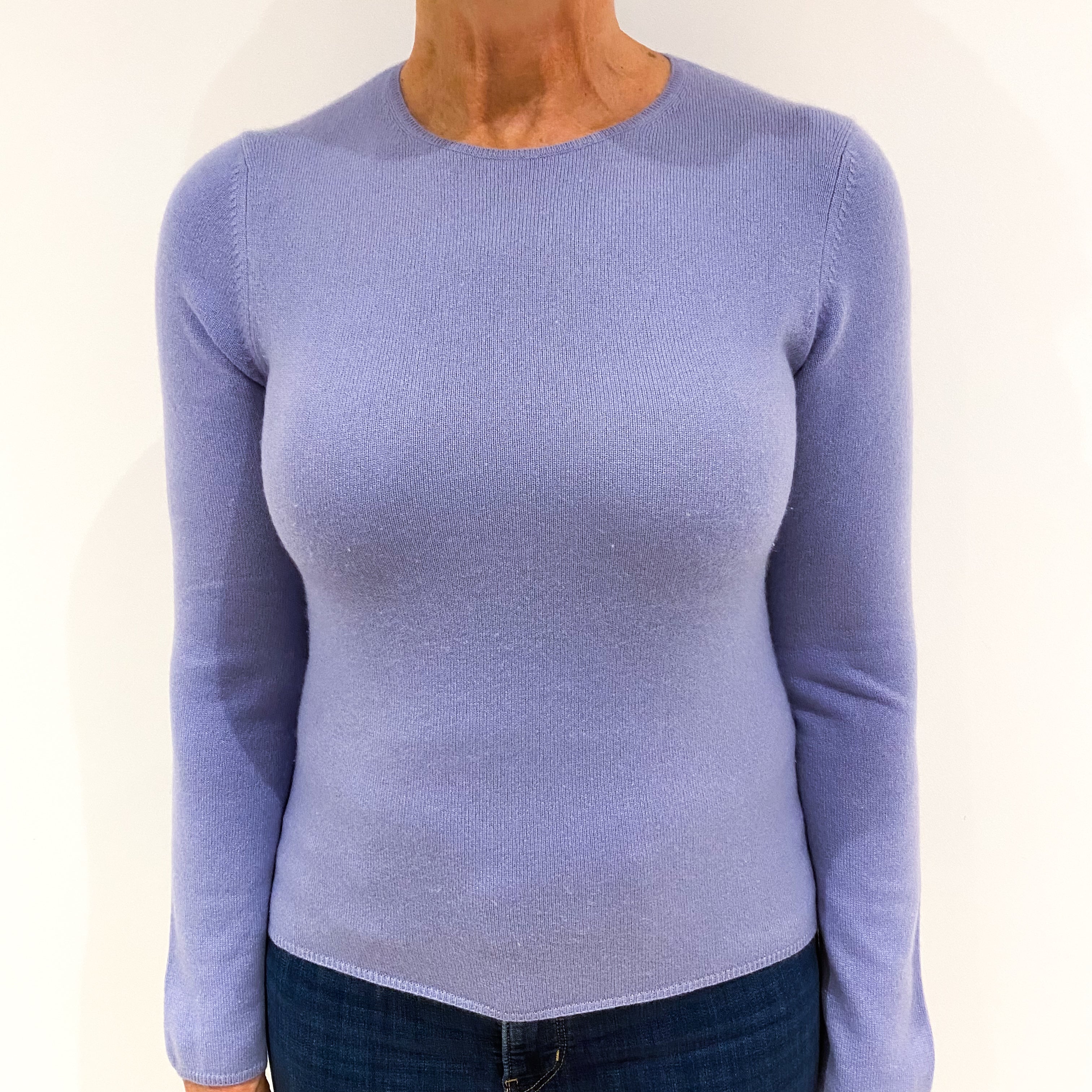 Pale Lavender Purple Cashmere Crew Neck Jumper Medium