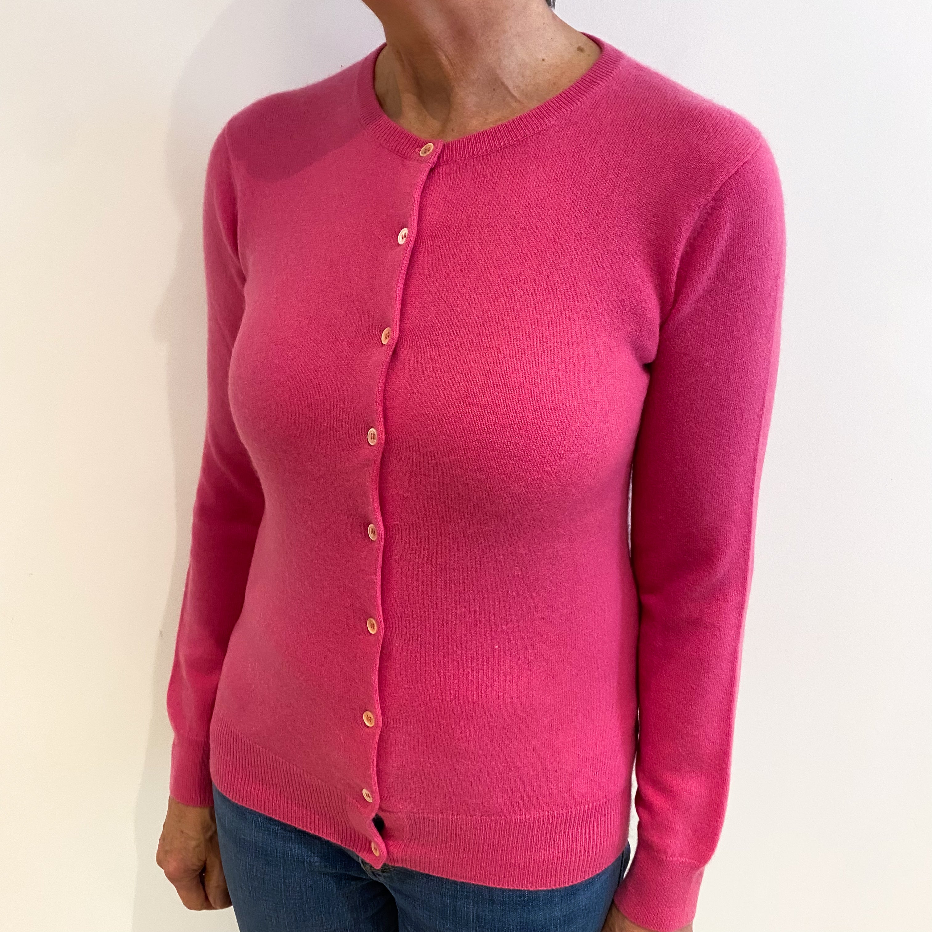 Camelia Pink Cashmere Cardigan Medium