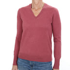 Dusky Pink Cashmere V Neck Jumper Small