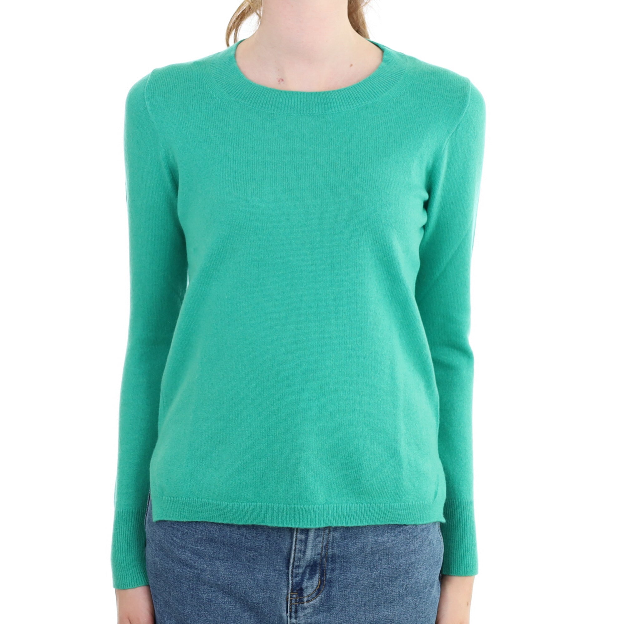 Lincoln Green Cashmere Crew Neck Jumper Extra Small