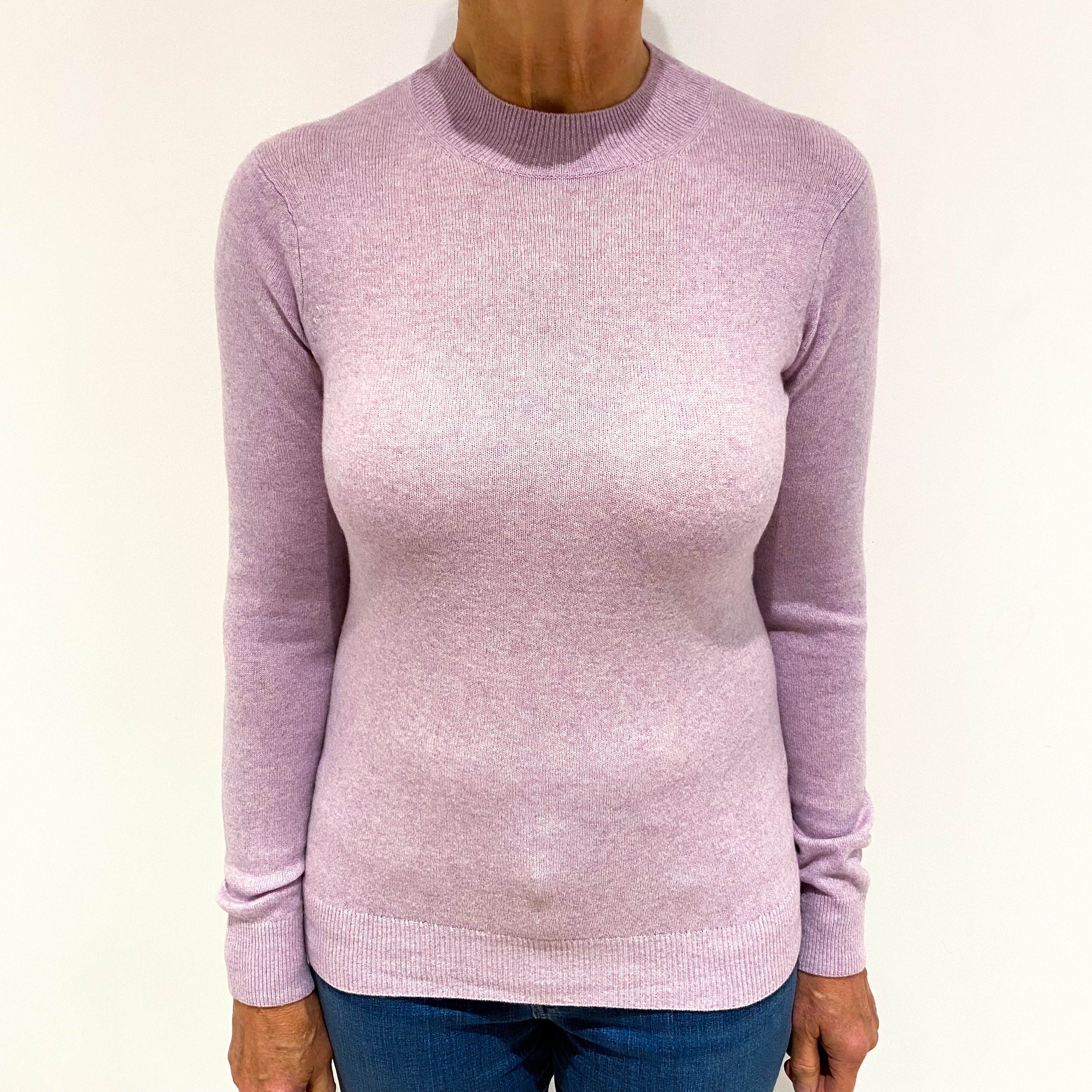 Lilac Purple Cashmere Turtle Neck Jumper Medium