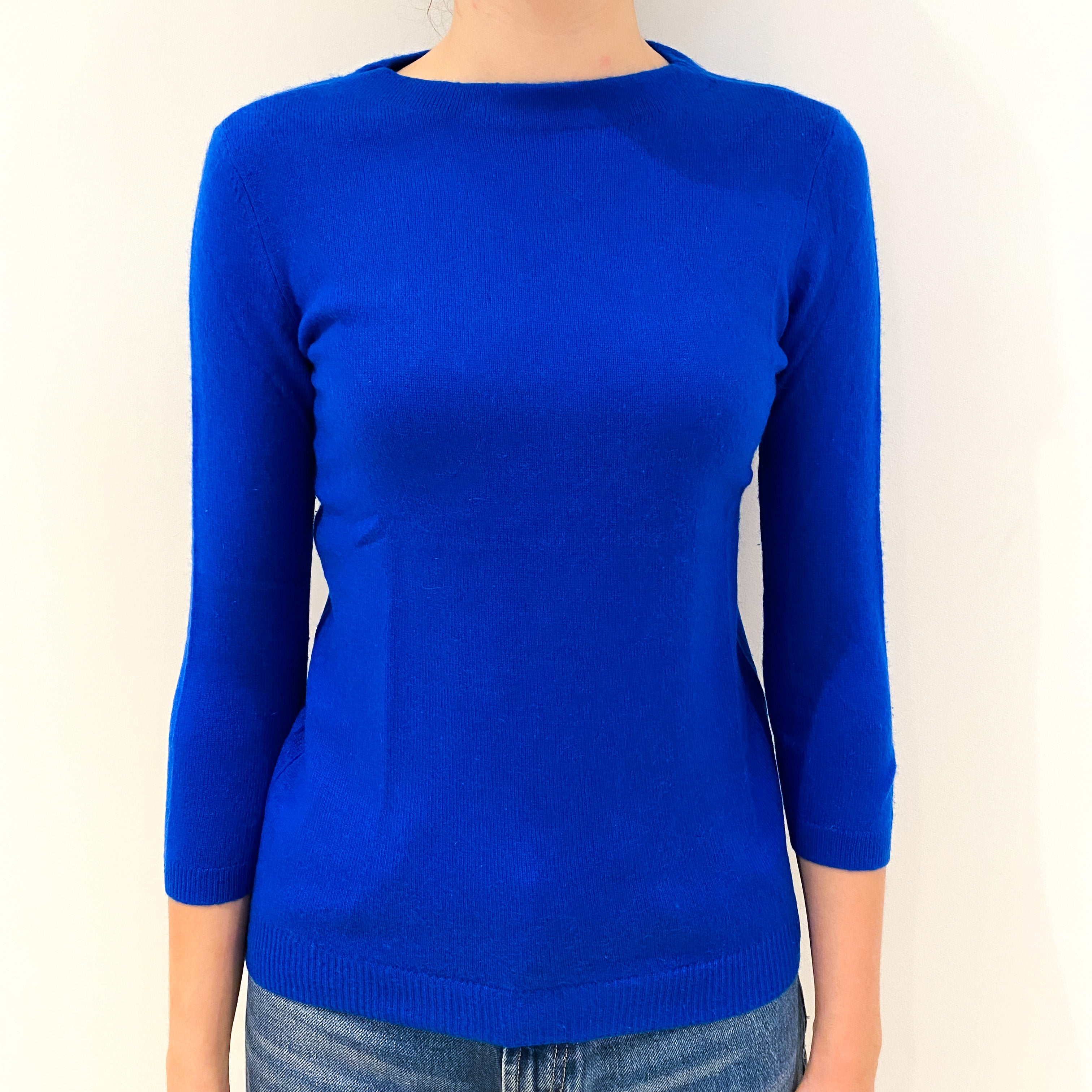 Royal Blue Cashmere Crew Neck Jumper Extra Small