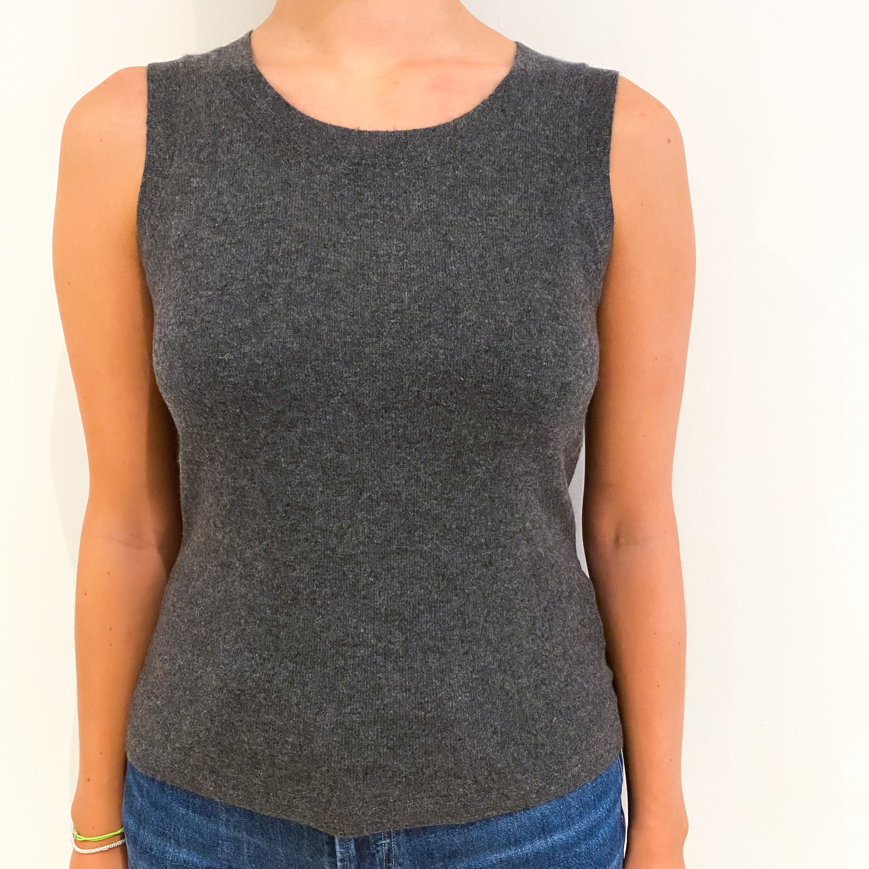 Slate Grey Cashmere Tank Top Small