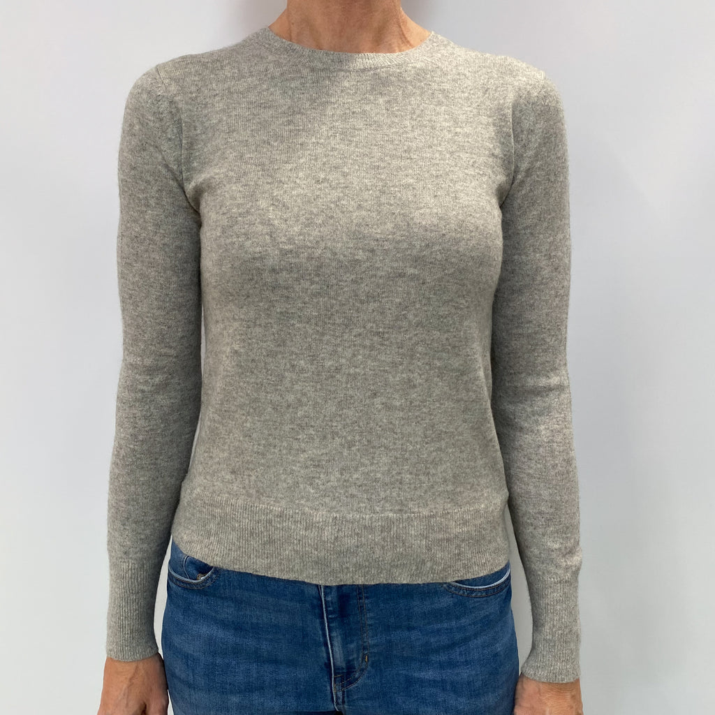 Smoke Grey Cashmere Crew Neck Jumper Small