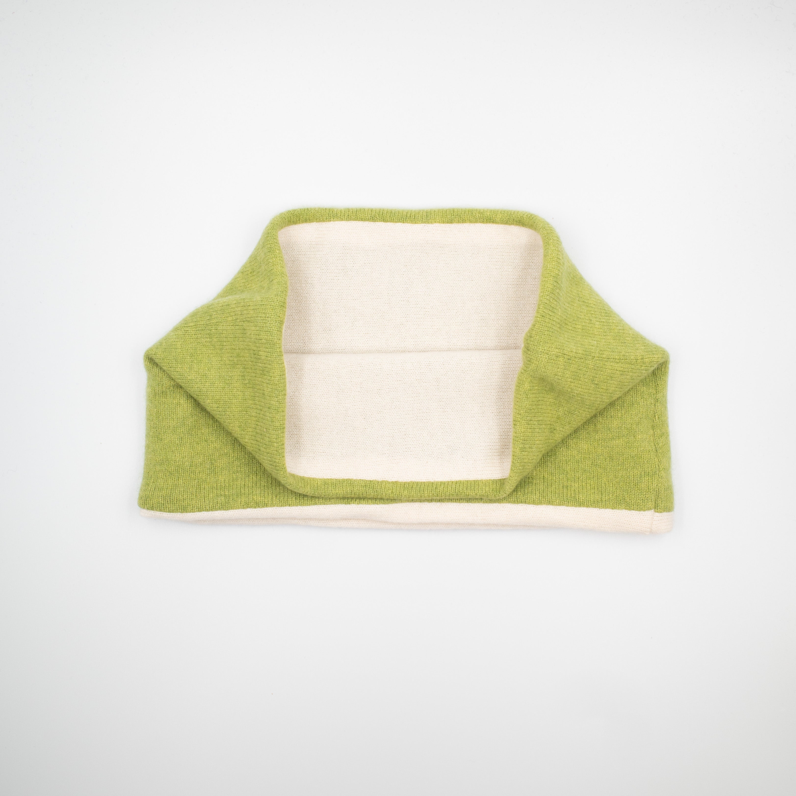 Lime Green and Cream Neck Warmer