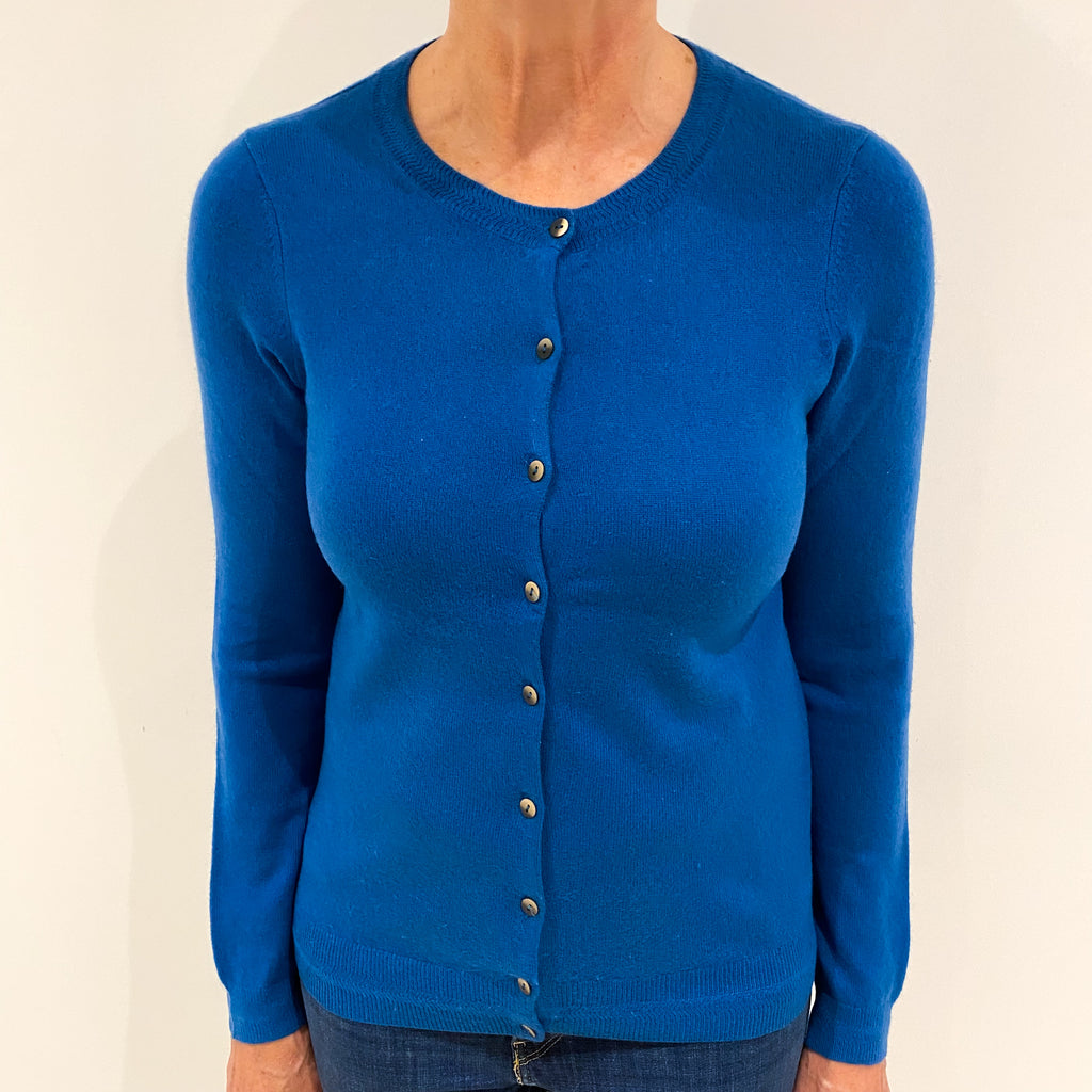 Boden Peacock Blue Cashmere Crew Neck Cardigan Medium