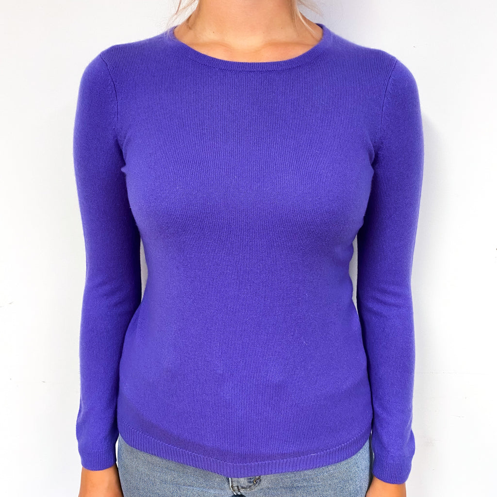 Bluebell Purple Cashmere Crew Neck Jumper Small/Petite