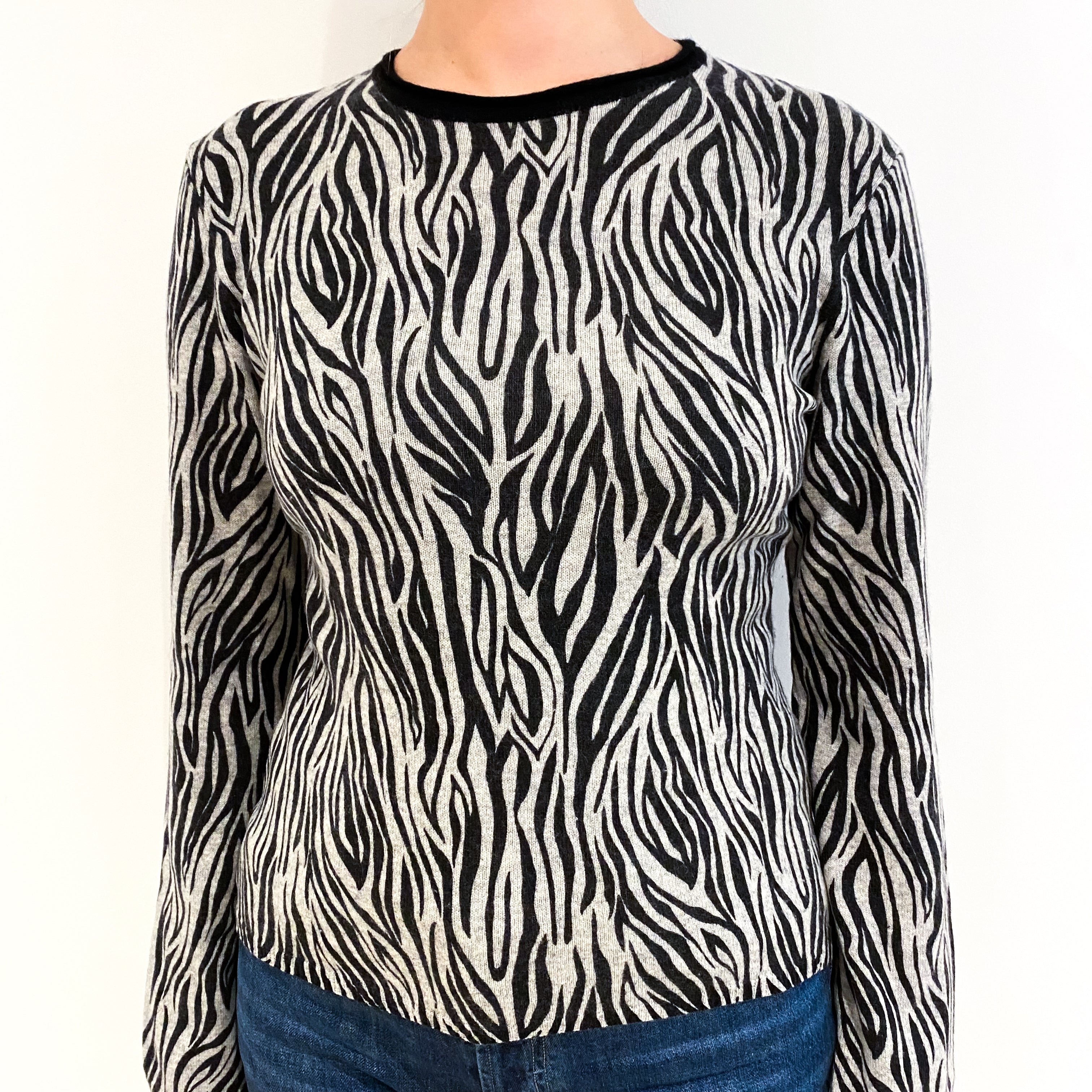 Charcoal Grey Cashmere Crew Neck Jumper Small