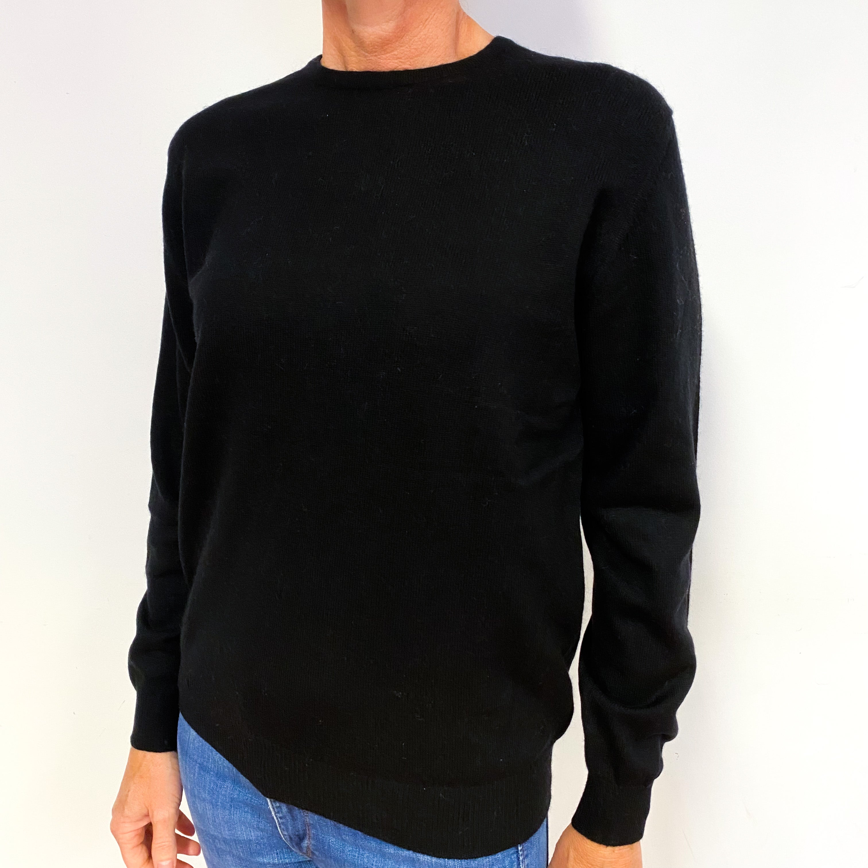 Black Cashmere Crew Neck Jumper Medium