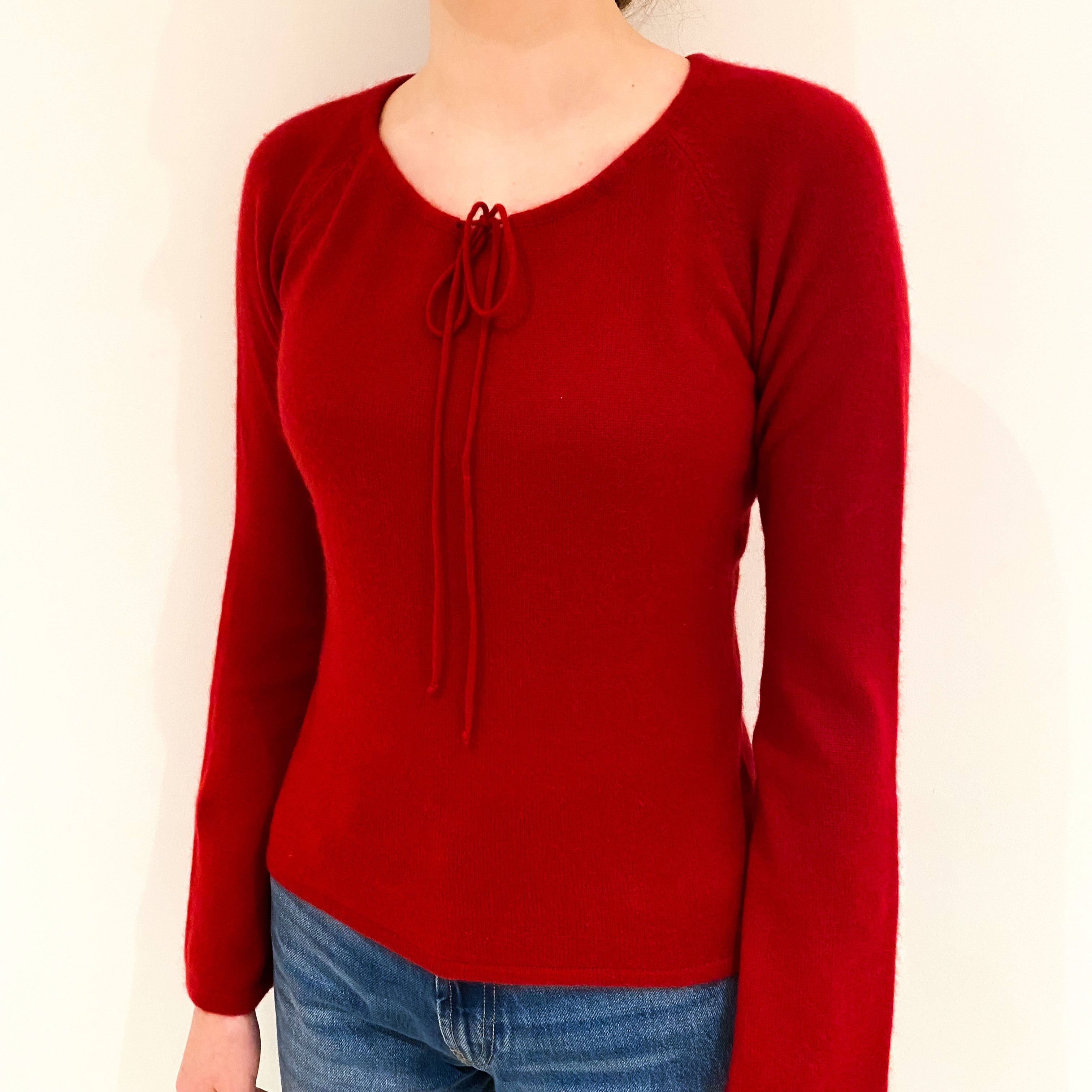 Postbox Red Cashmere Crew Neck Jumper Extra Small