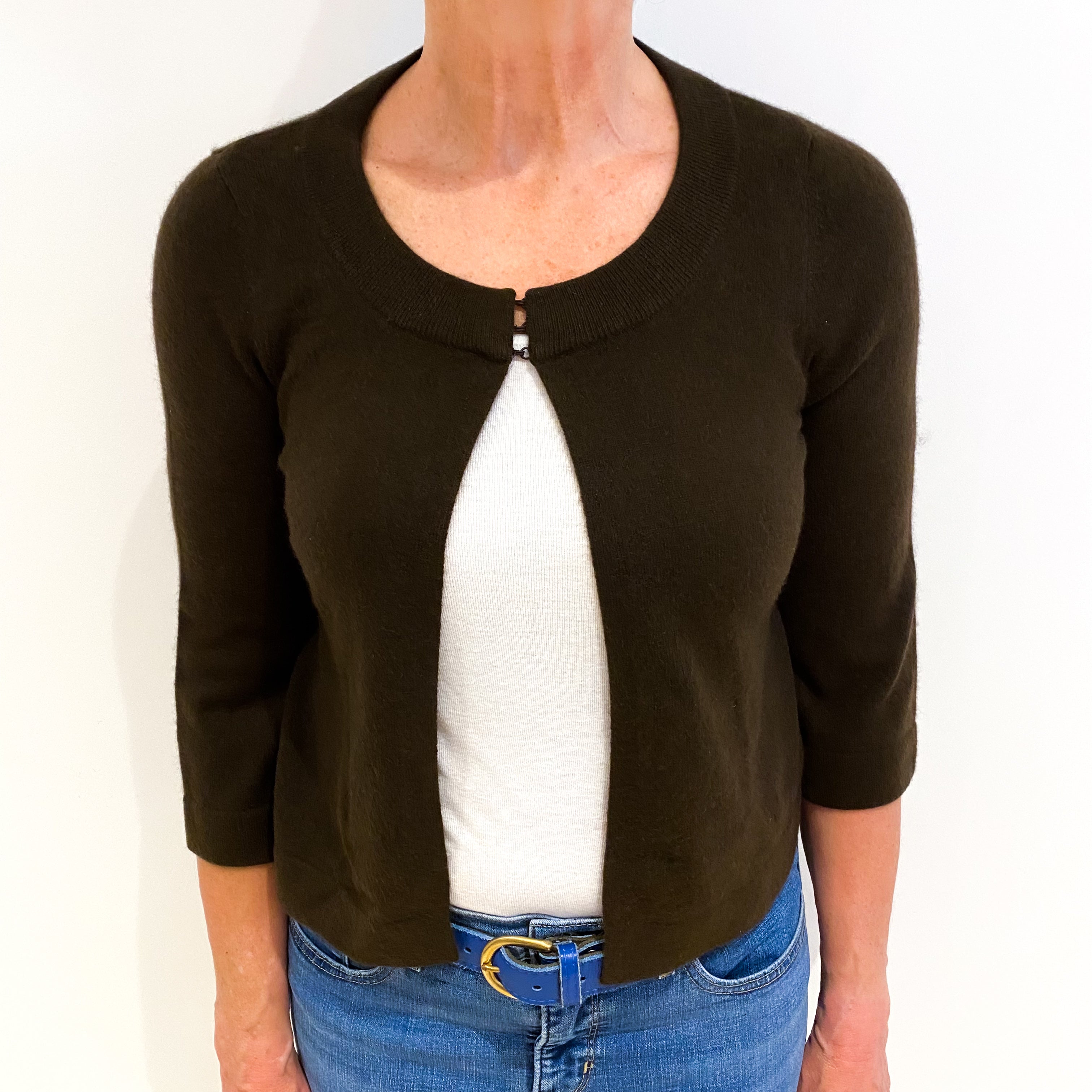 Chocolate Brown Cashmere Cardigan Medium