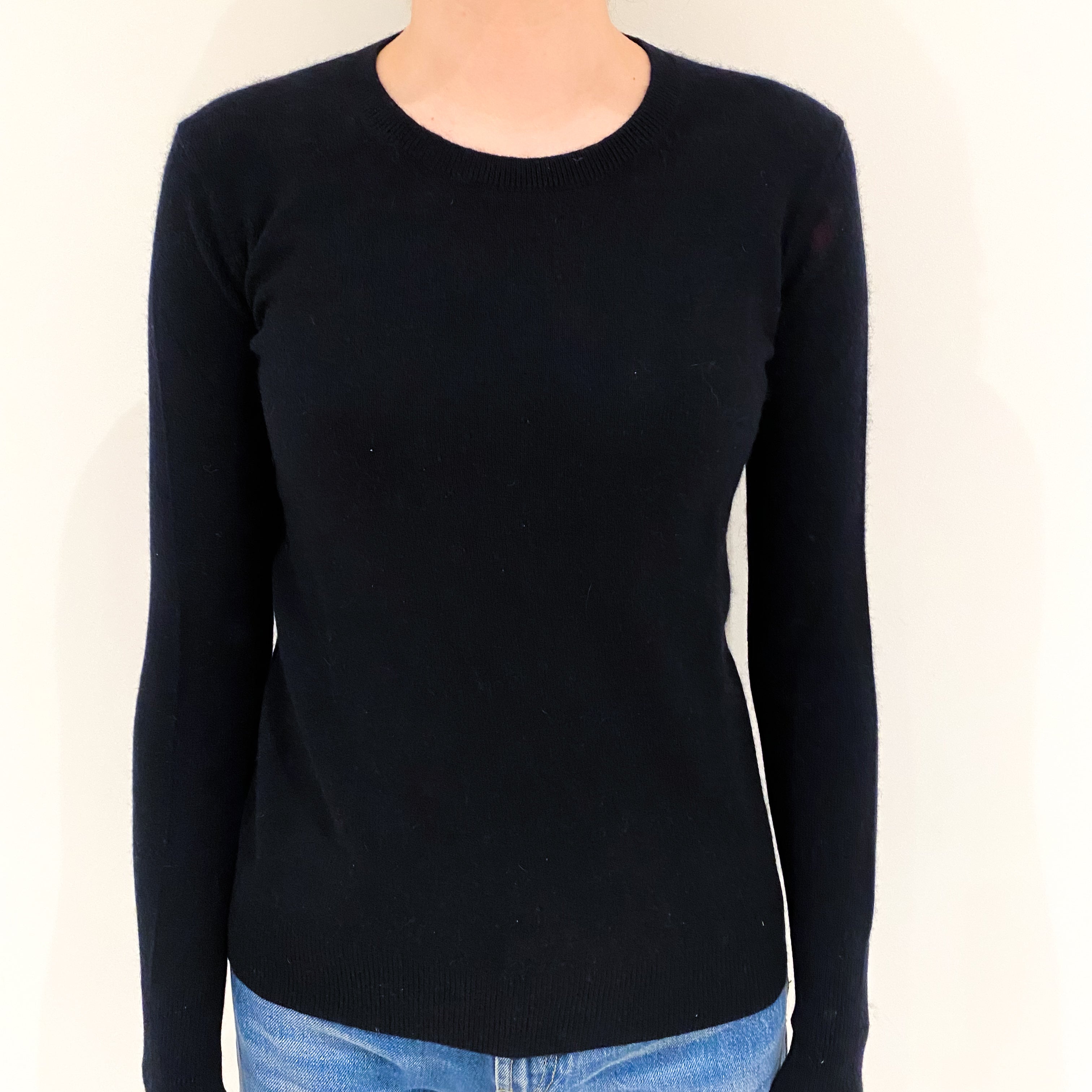 Black Cashmere Crew Neck Jumper Extra Small