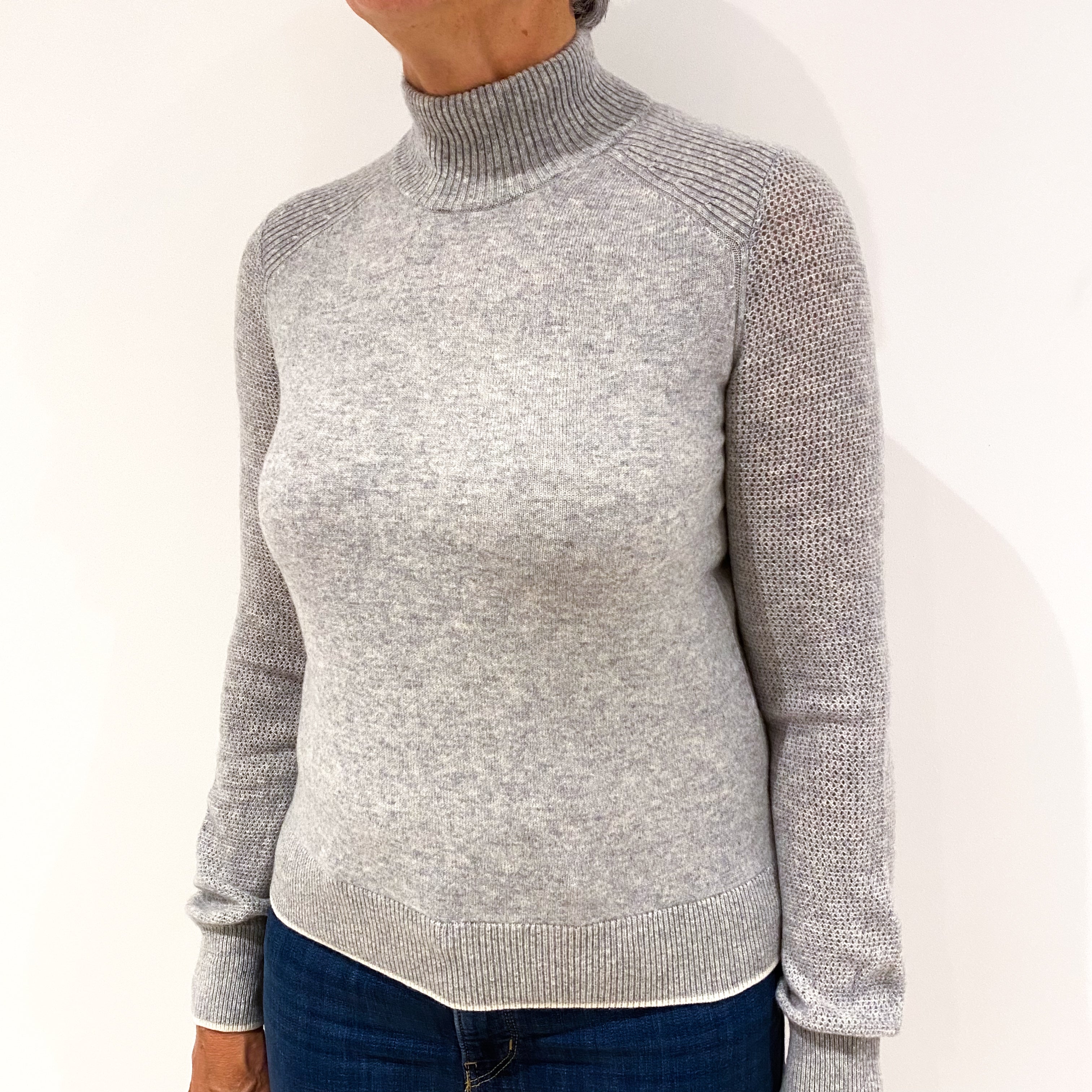 Rag and Bone Smoke Grey Cashmere Turtle Neck Jumper Medium