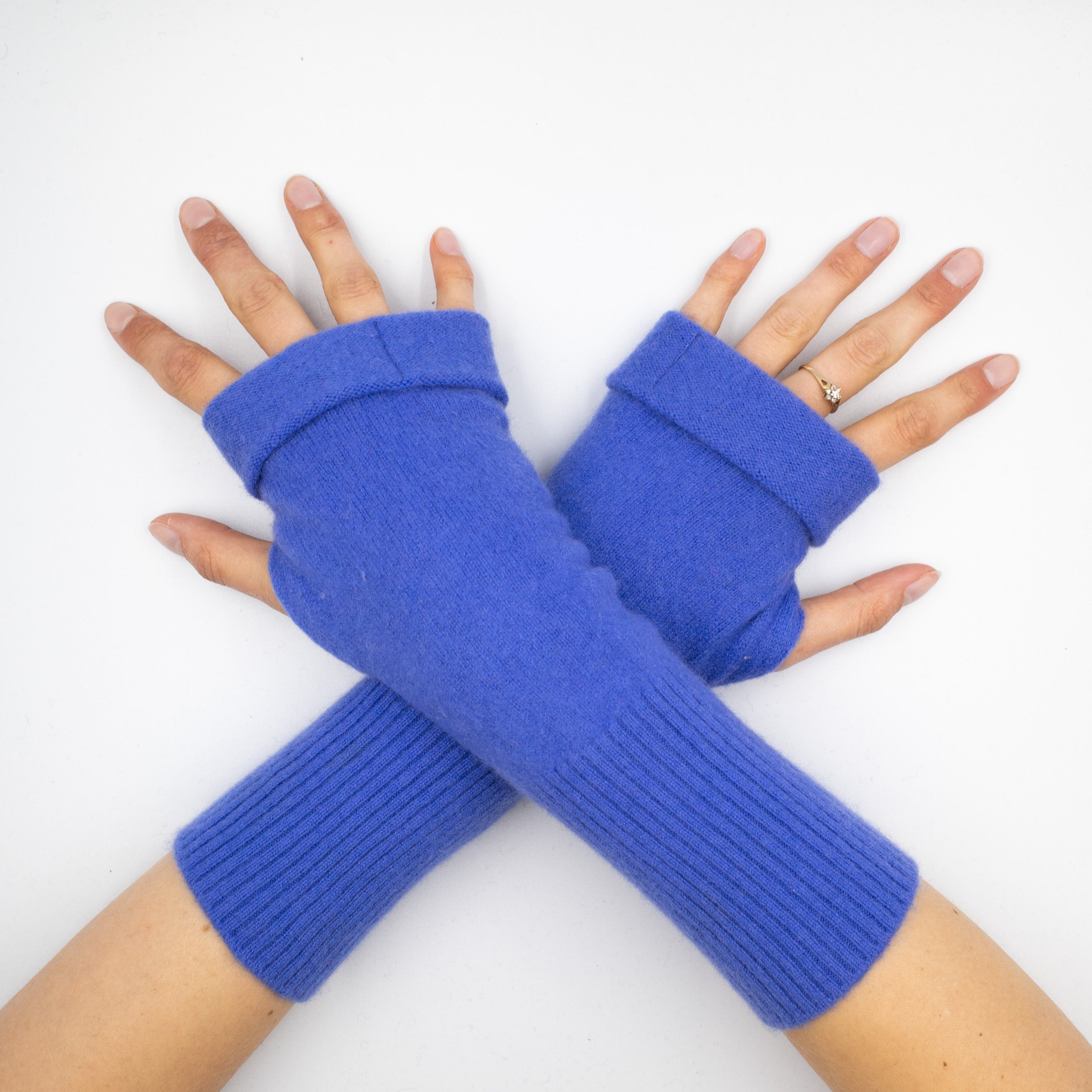 Bluebell Purple Fingerless Gloves
