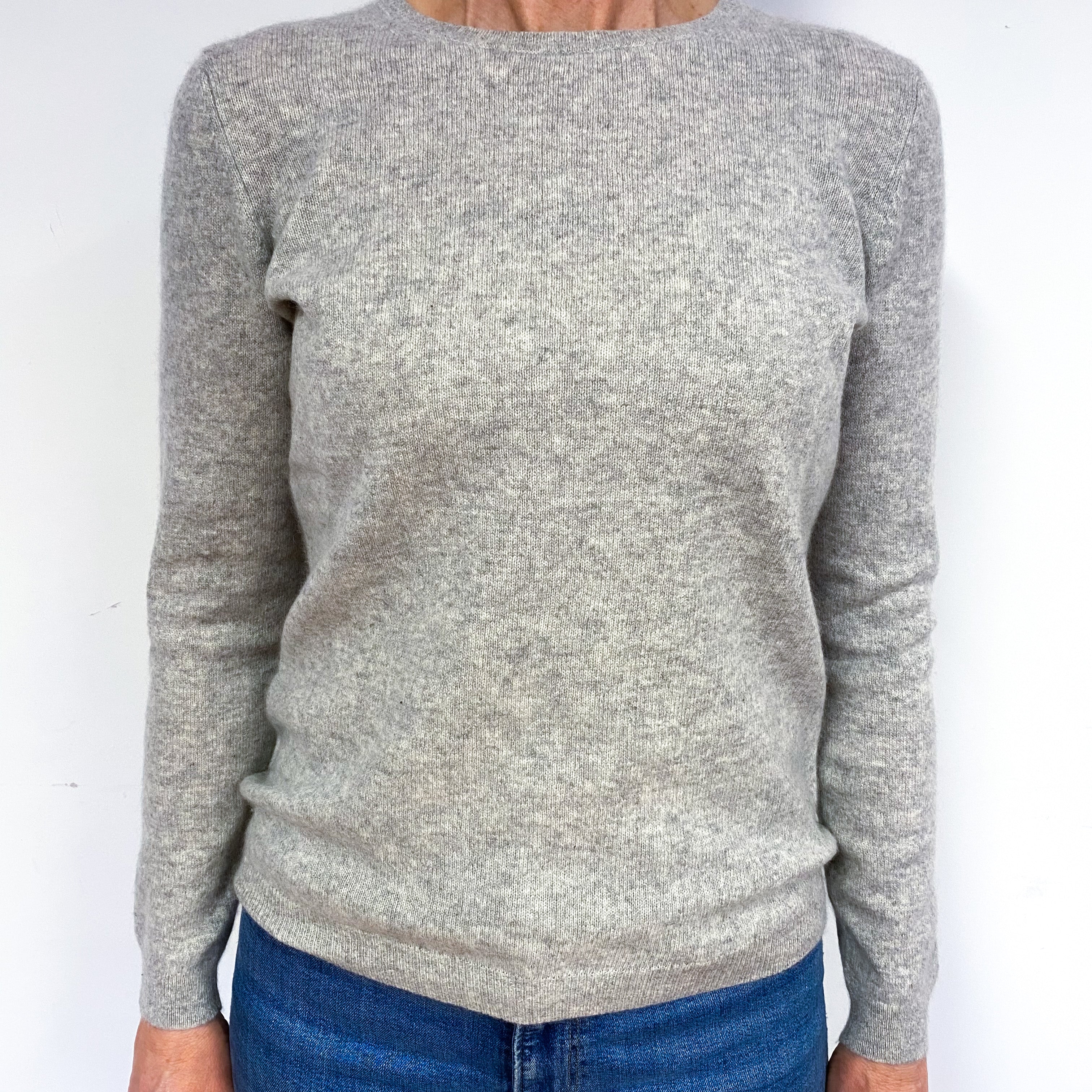 Soft Smoke Grey Cashmere Crew Neck Jumper Medium