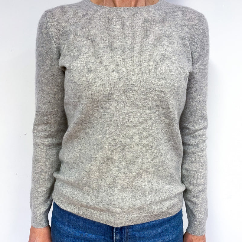 Soft Smoke Grey Cashmere Crew Neck Jumper Medium
