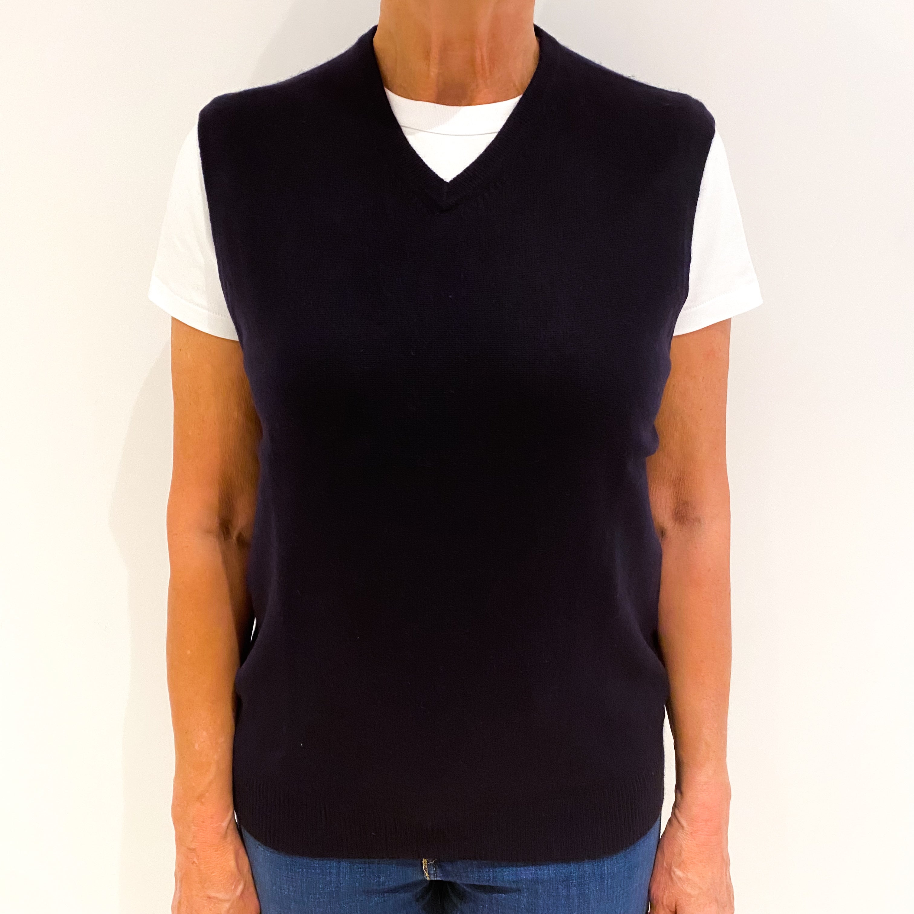 Navy Blue Cashmere Tank Top Medium